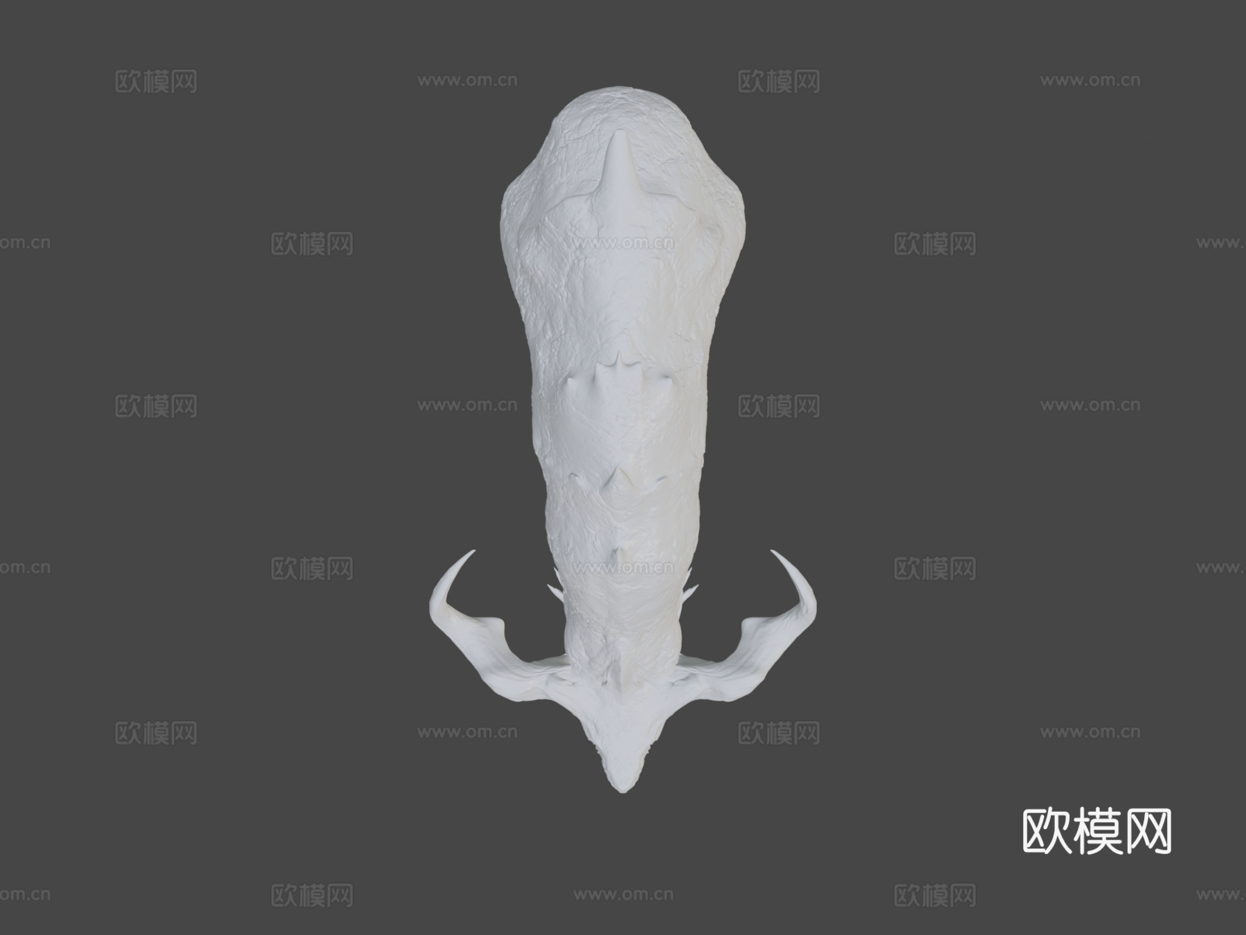 龙半身像3d模型
