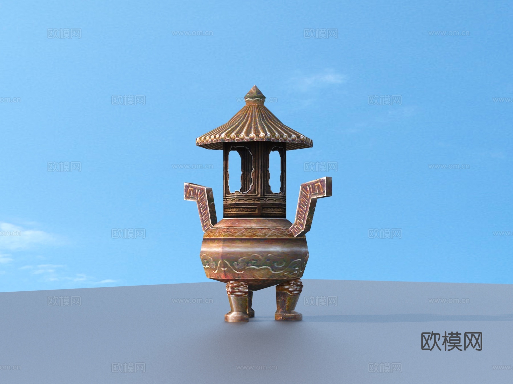 香炉 供器 古董3d模型