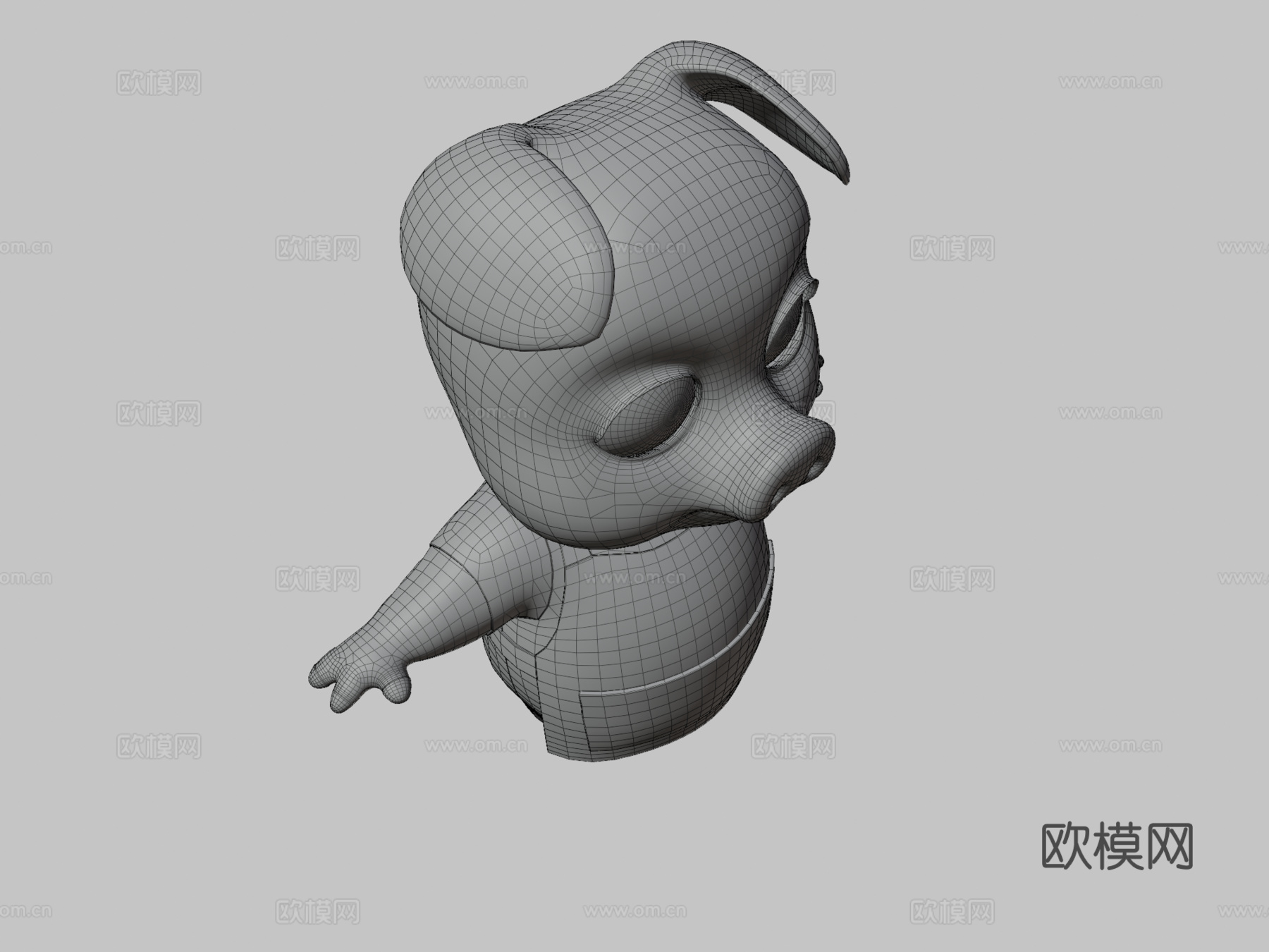 资产-卡通-动物-猪-绑定3D模型3d模型