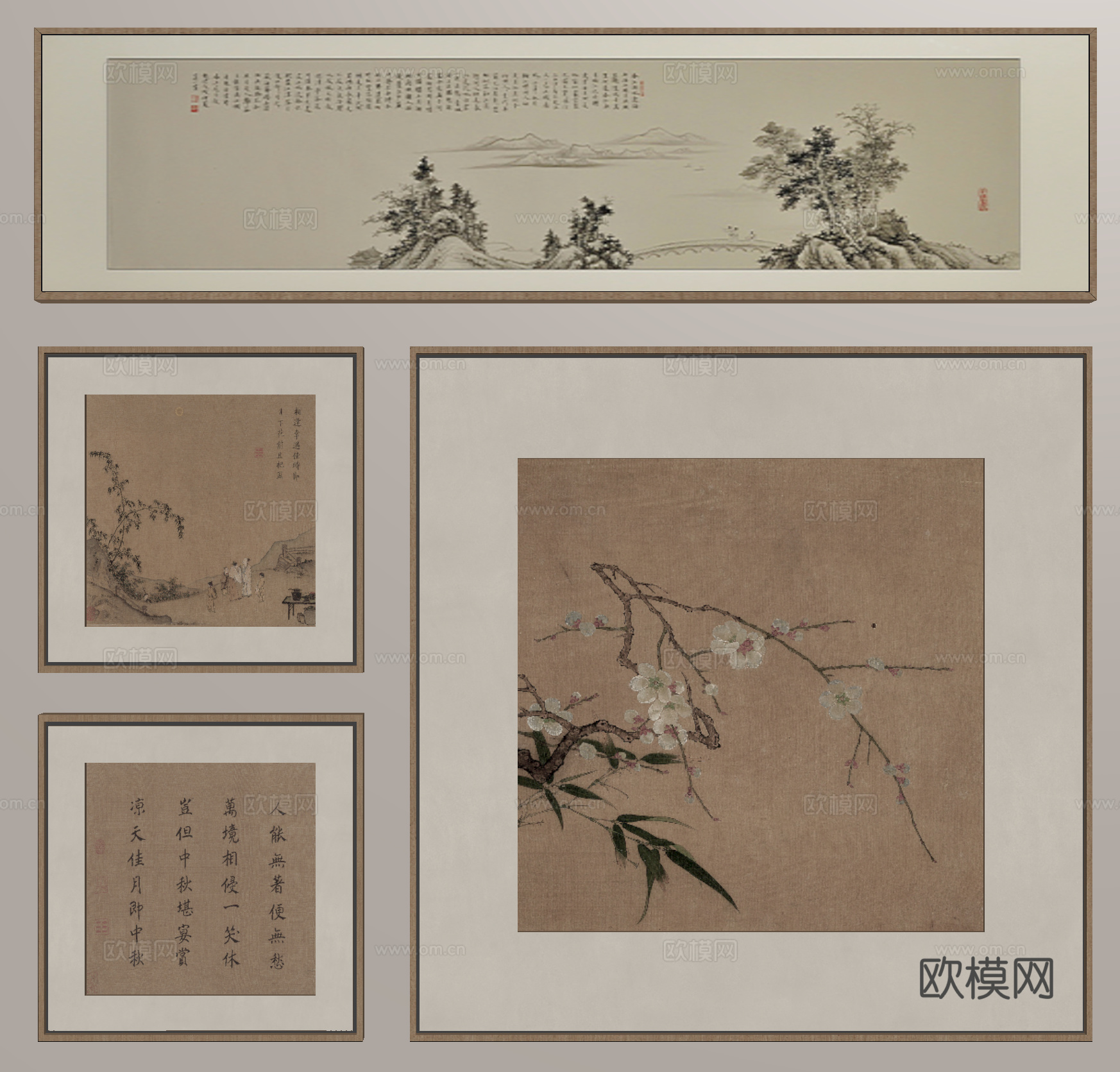 画框 字画 水墨画 挂画su模型