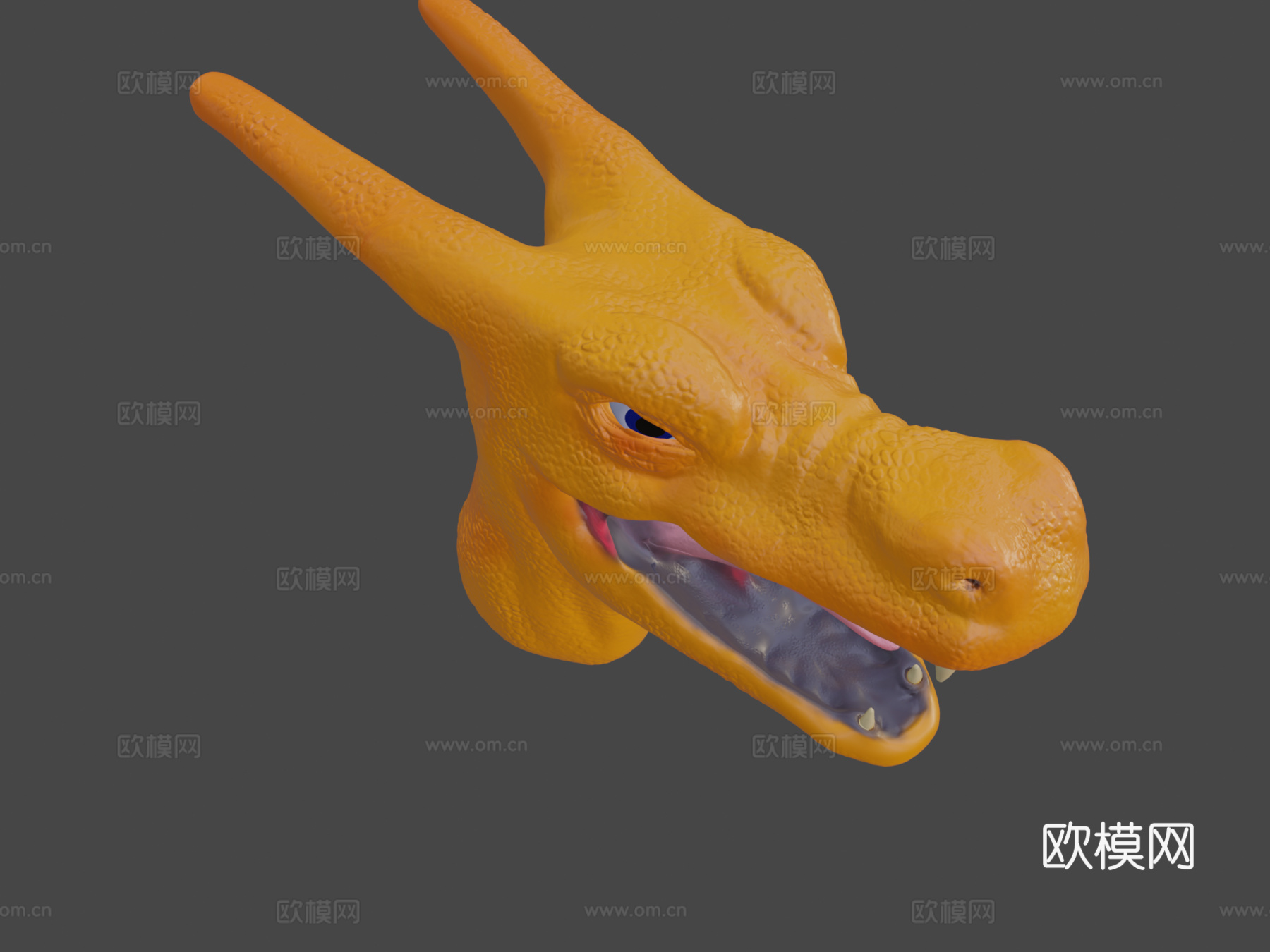 喷火龙头部雕塑3d模型