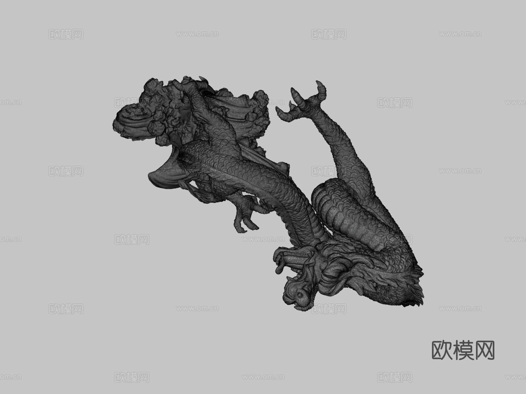 中国龙雕塑3d模型