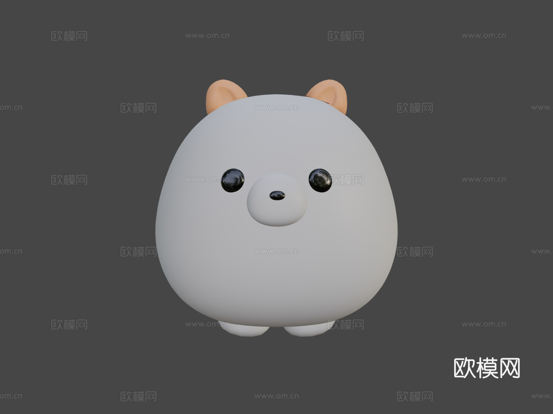 博美犬布可爱毛绒玩具3d模型