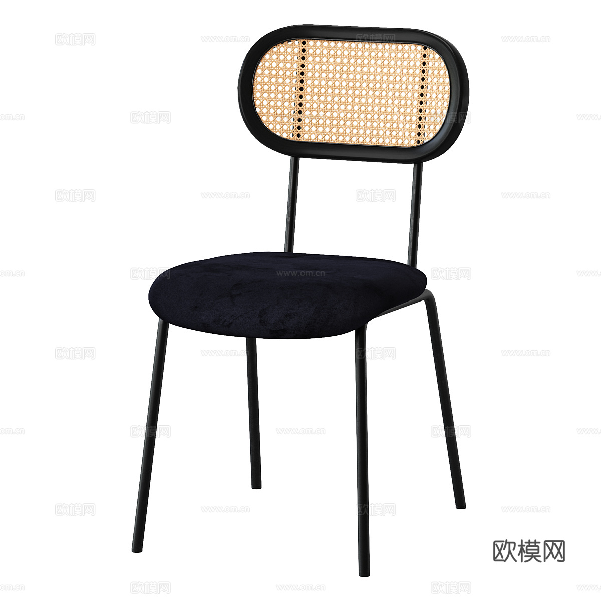 北欧简约椅子 椅子 简约椅子 藤编椅子 休闲椅子3d模型