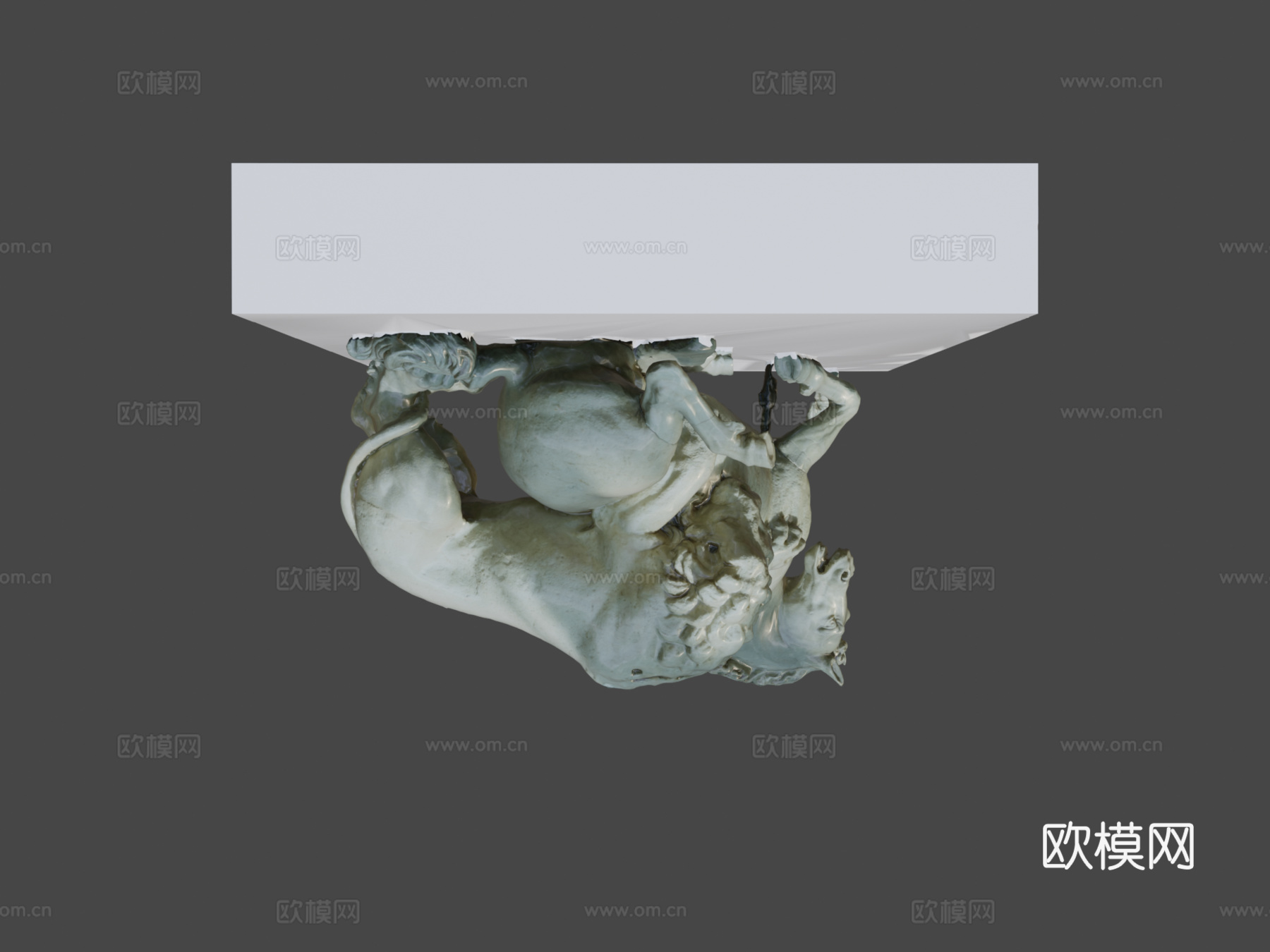 狮子攻击马3d模型