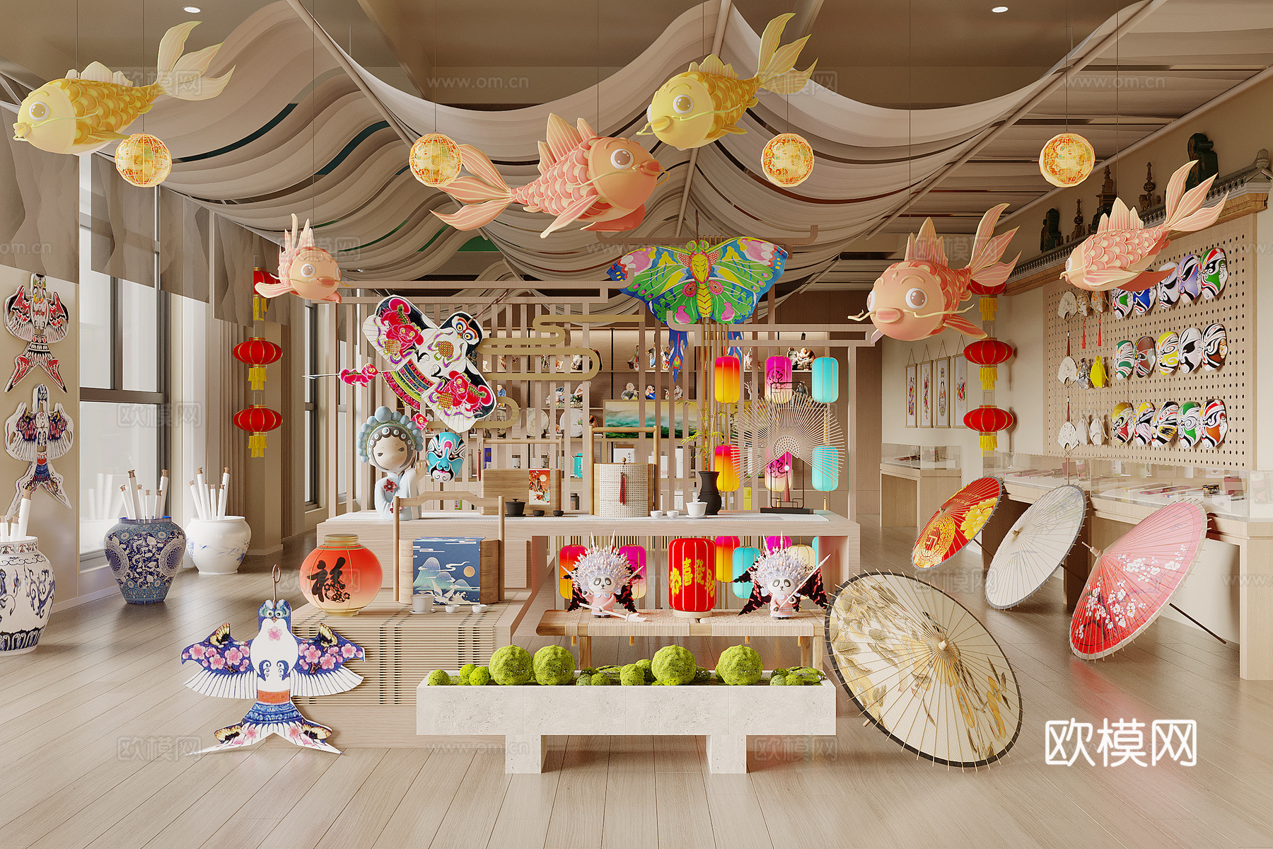 新中式民俗展厅3d模型