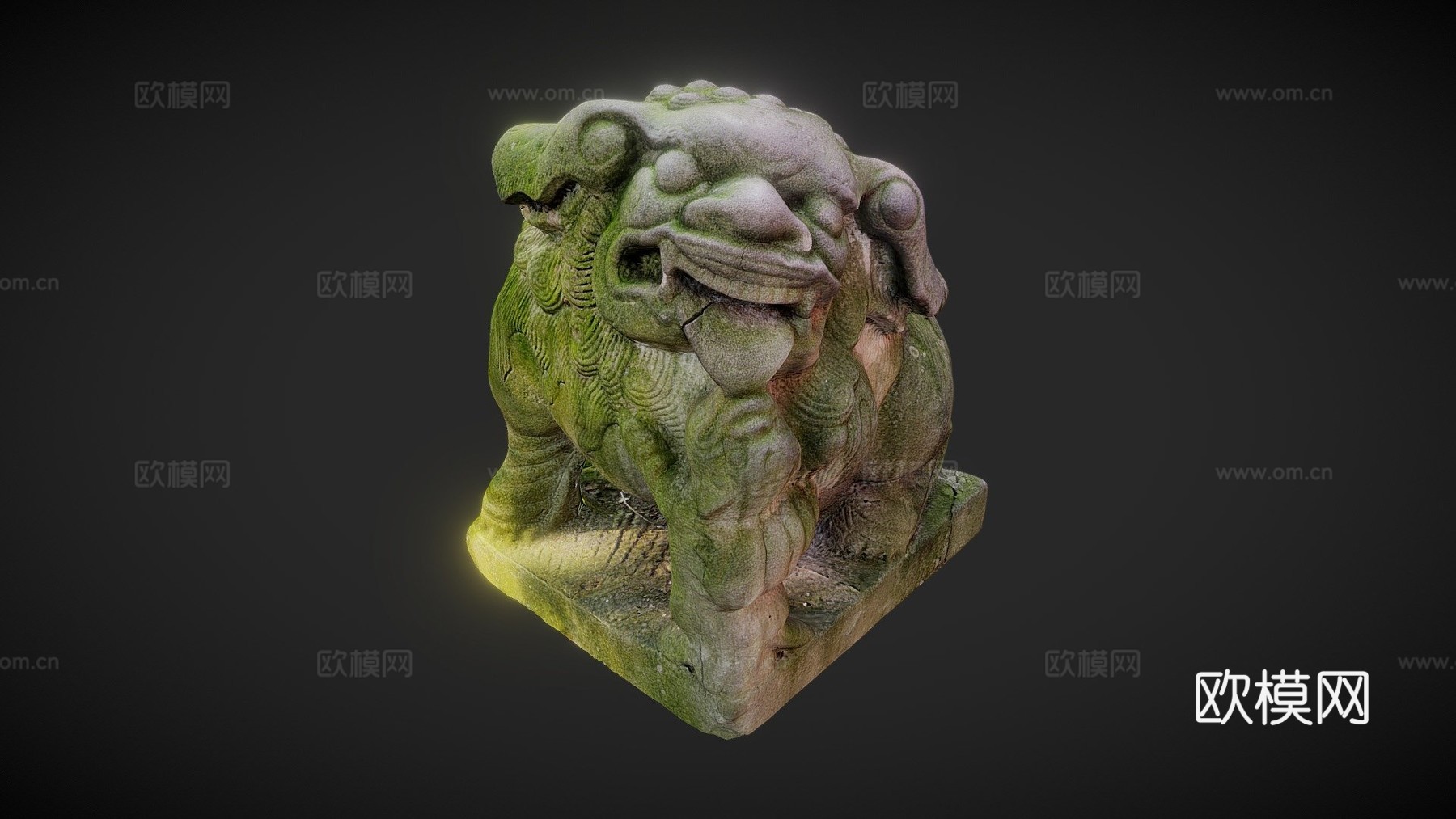 雕像-寺庙风狮3d模型