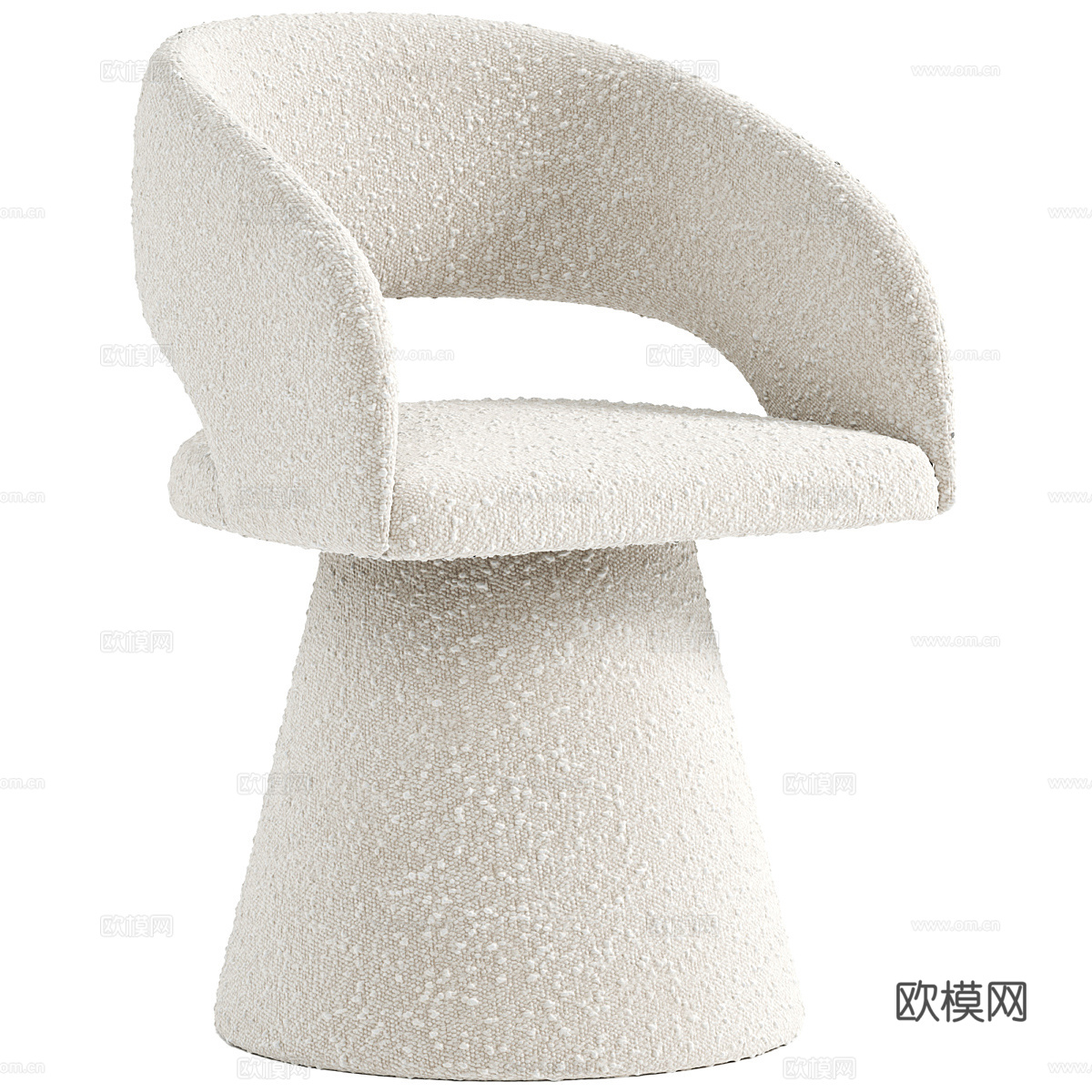 现代意式奶油风布艺椅子3d模型