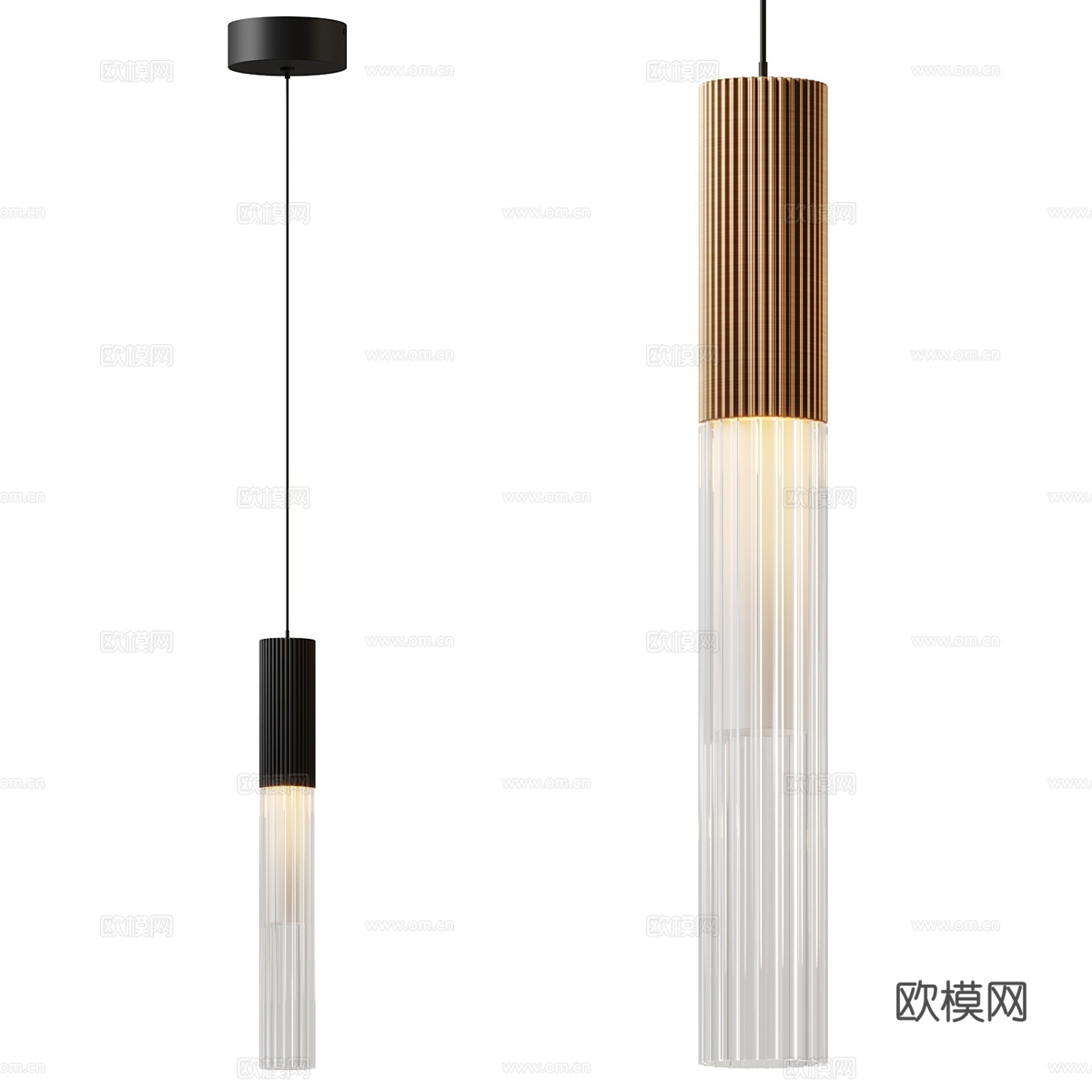 现代轻奢极简金属装饰小吊灯3d模型