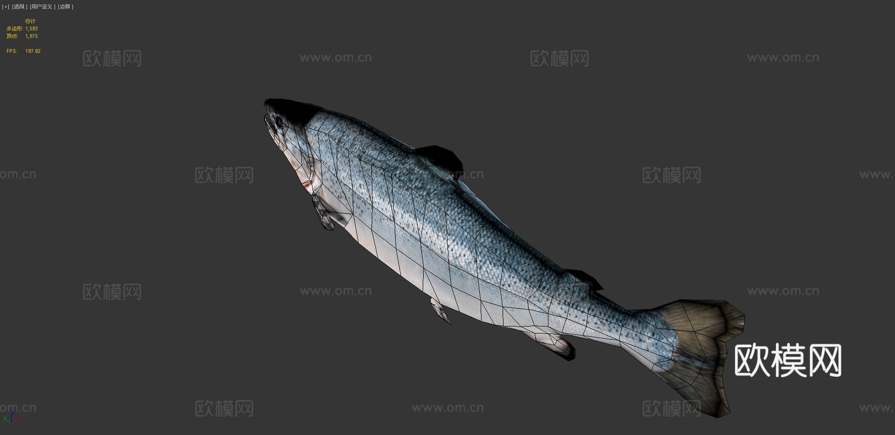 鲑鱼[低多边形]3d模型