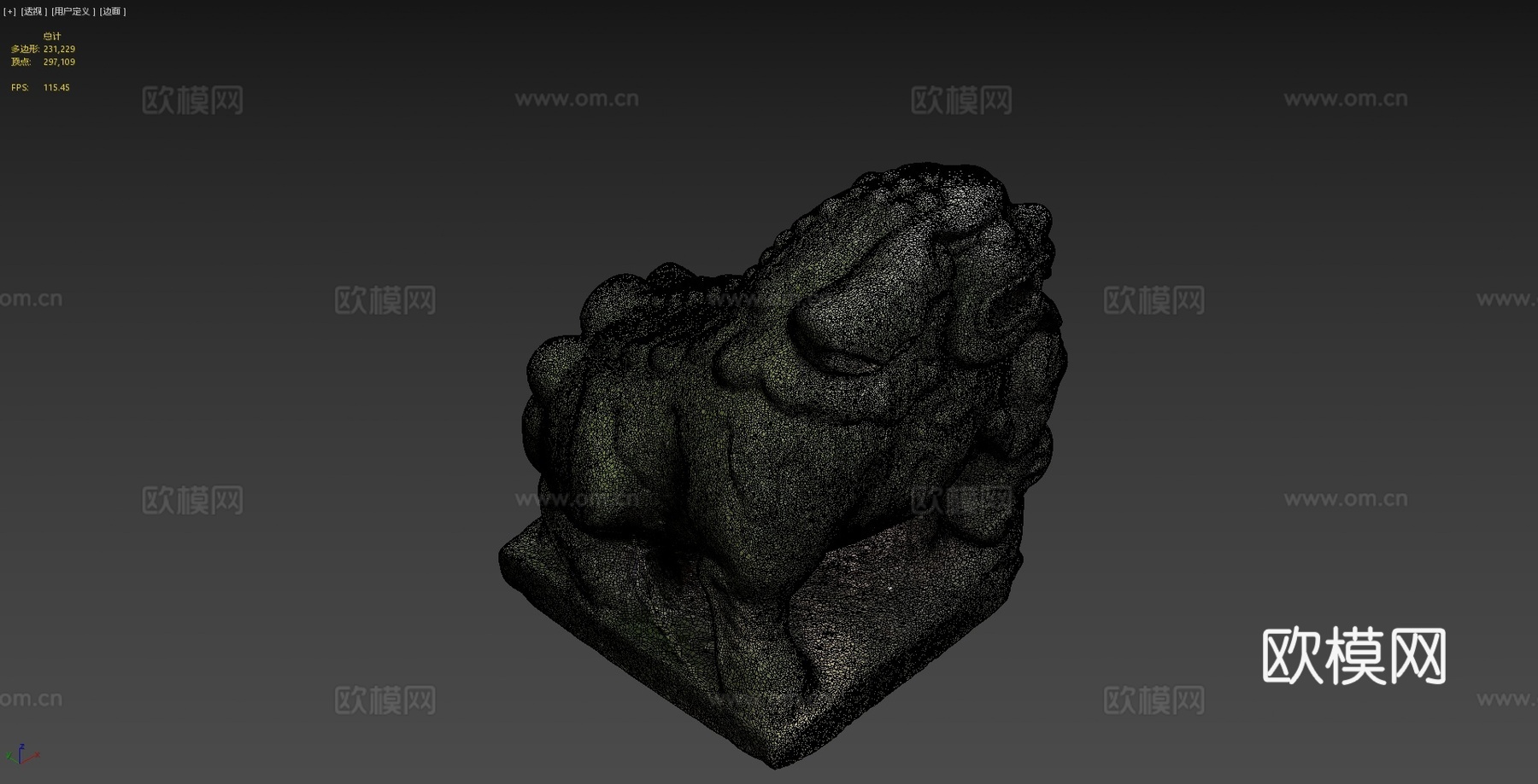 雕像-寺庙风狮3d模型