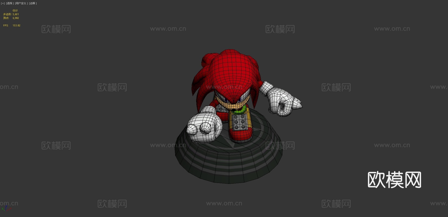 刺猬索尼克世代-针鼹纳克鲁斯雕像3d模型