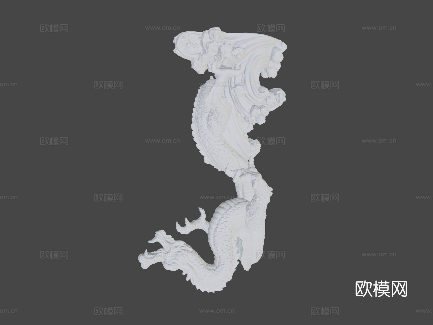中国龙雕塑3d模型