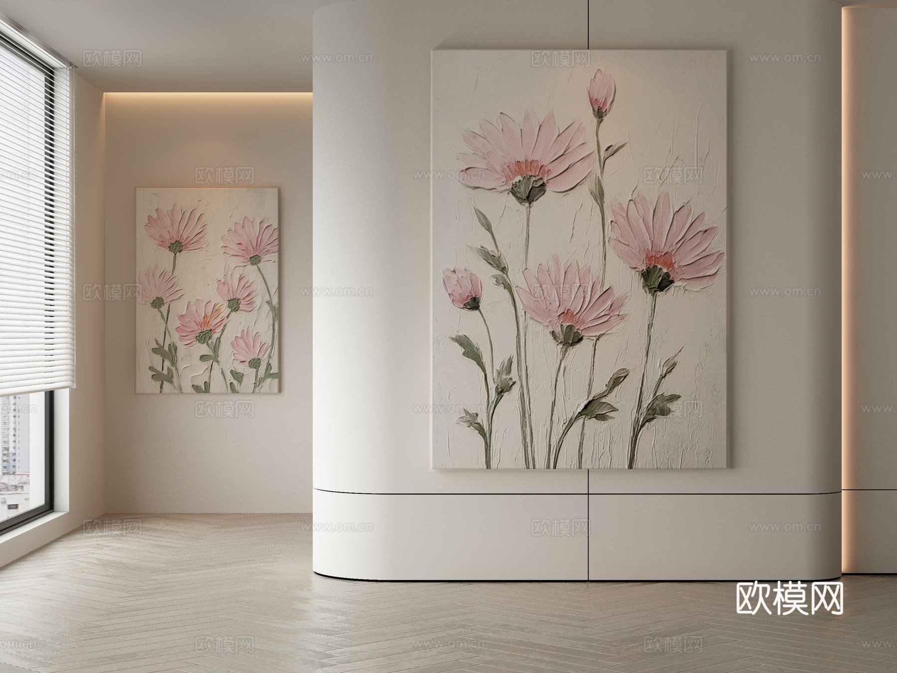 现代侘寂挂画 油画3d模型