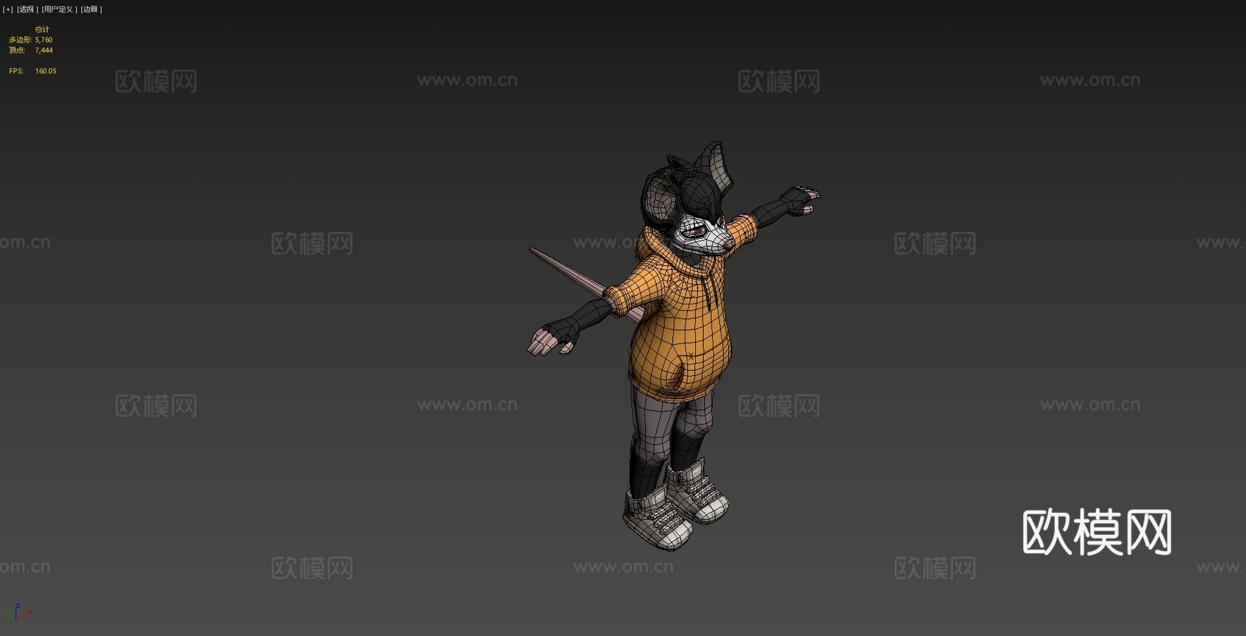 男性毛茸茸负鼠3d模型