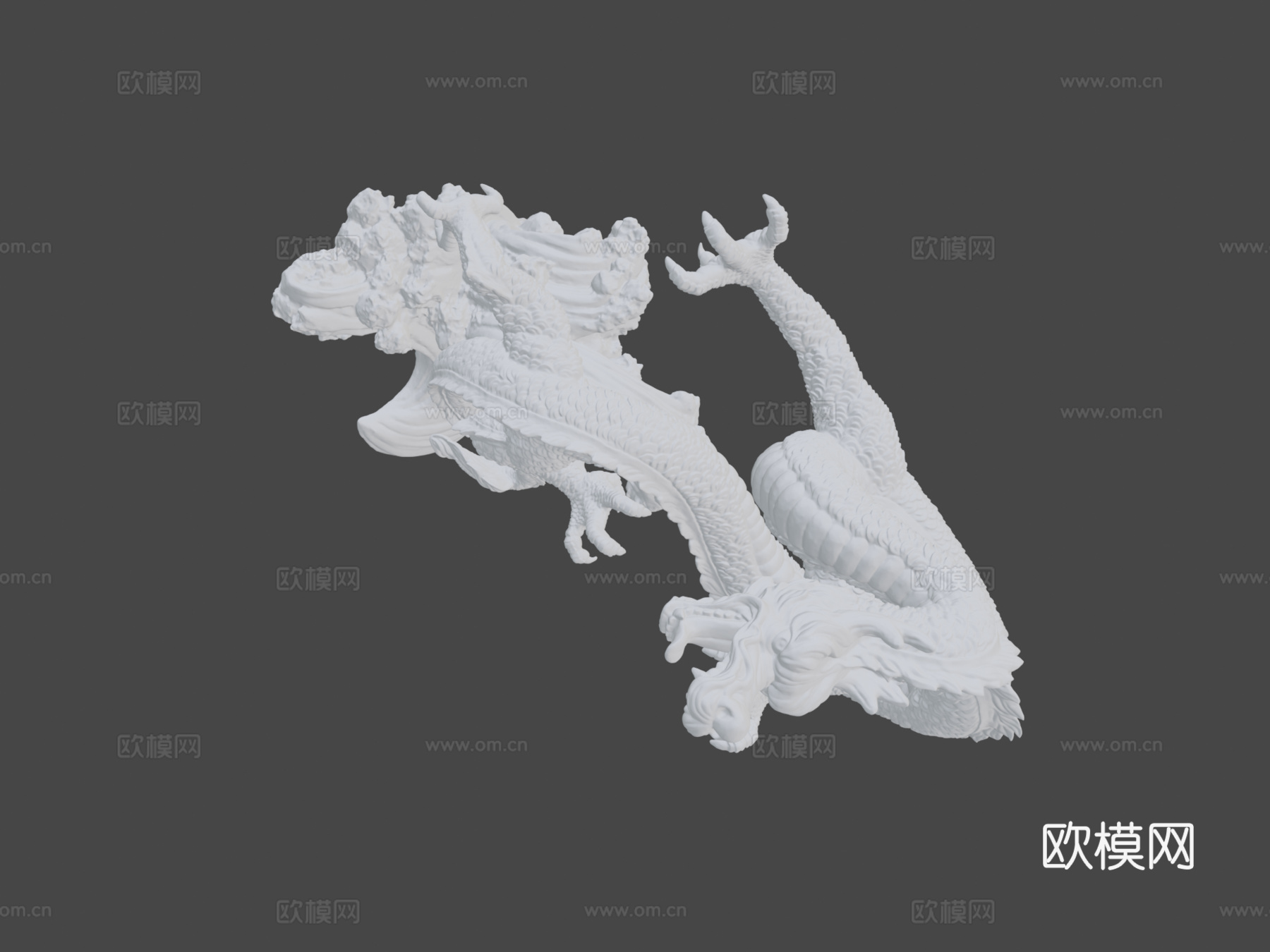 中国龙雕塑3d模型