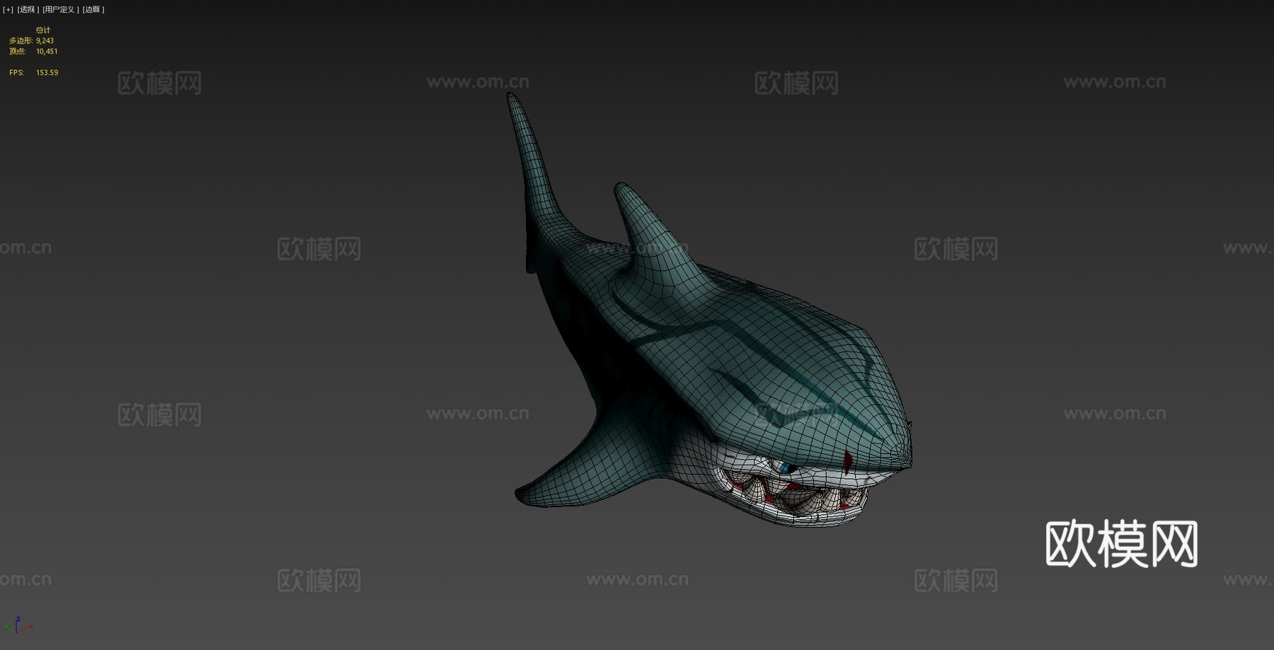 卡通鲨鱼3d模型