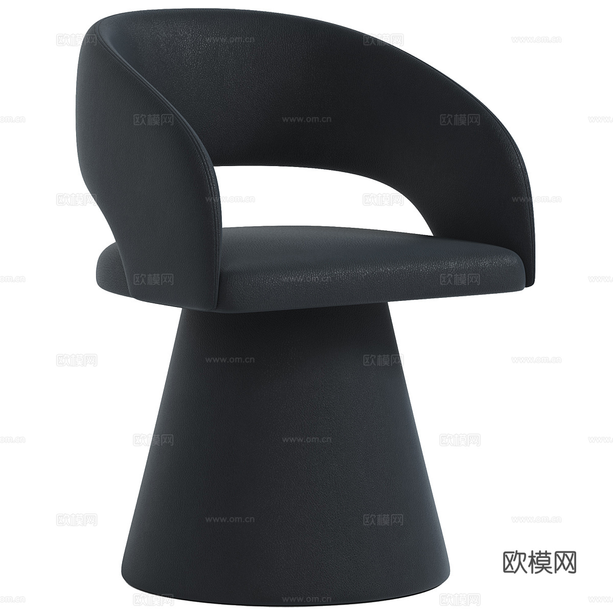 现代意式奶油风布艺椅子3d模型