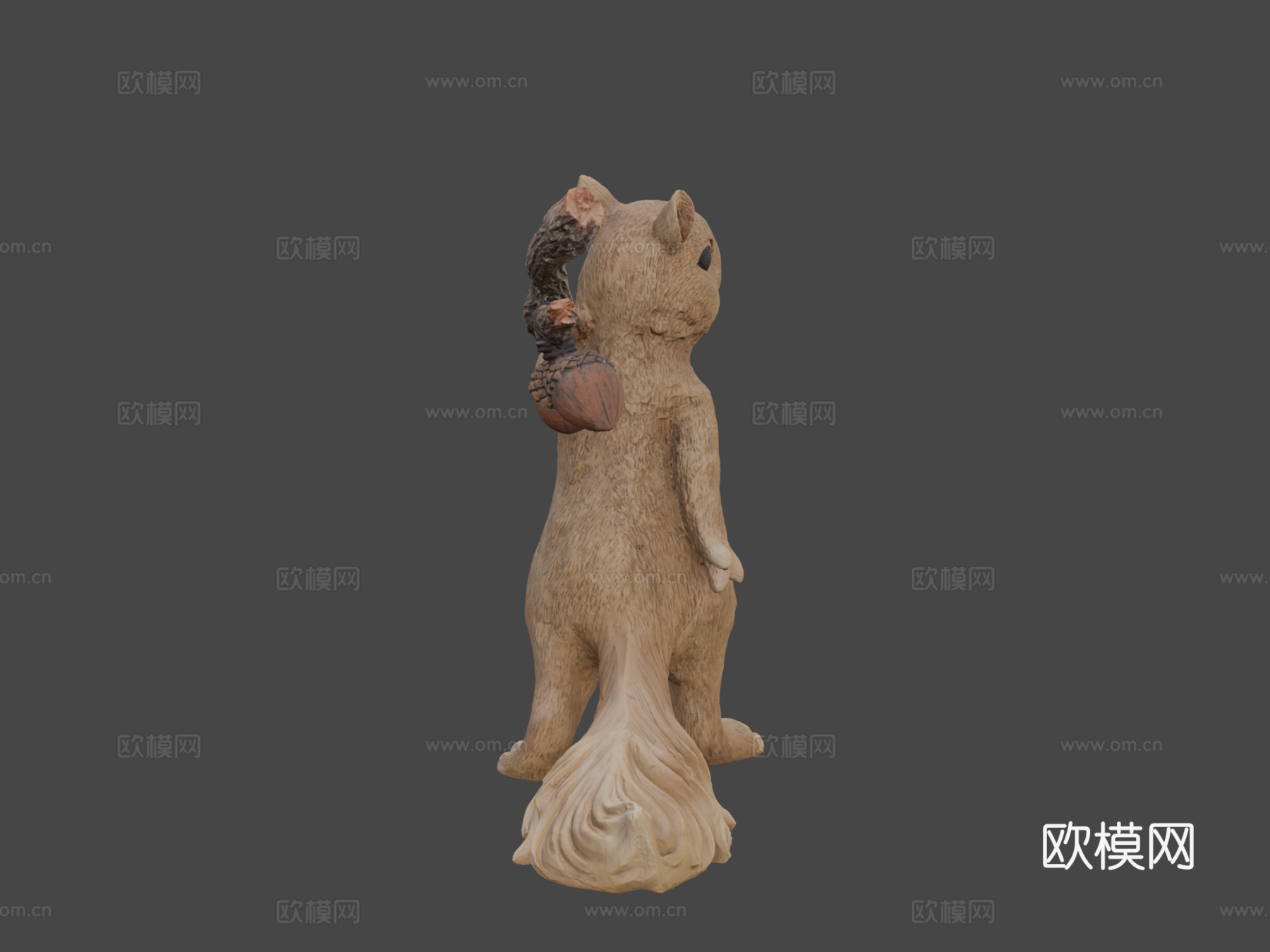 松鼠与橡果雕像-Metashape应用3d模型