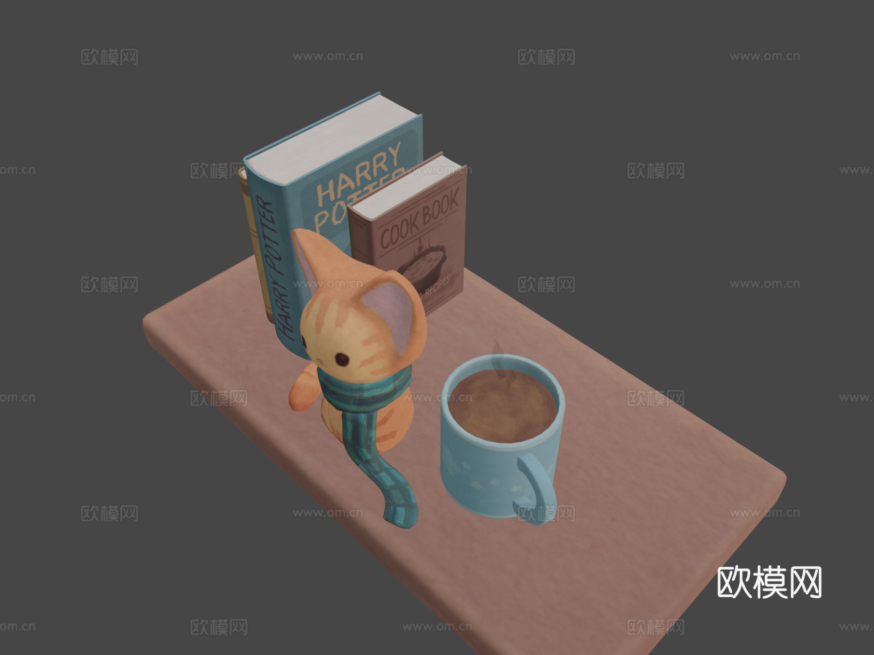 猫与书3d模型