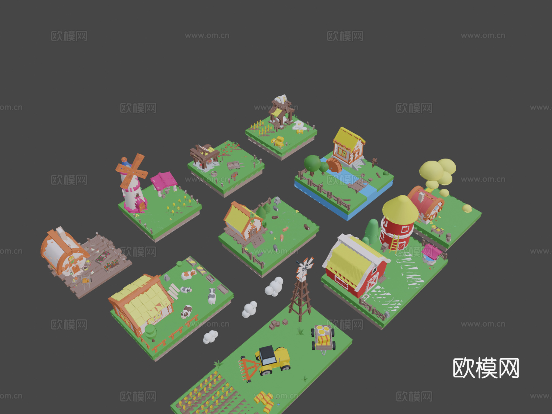 卡通农场岛屿-外观3d模型