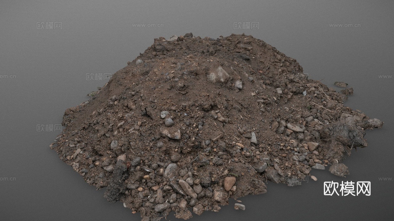 土 土堆 园艺土泥土土堆 蓬松的泥土堆3d模型