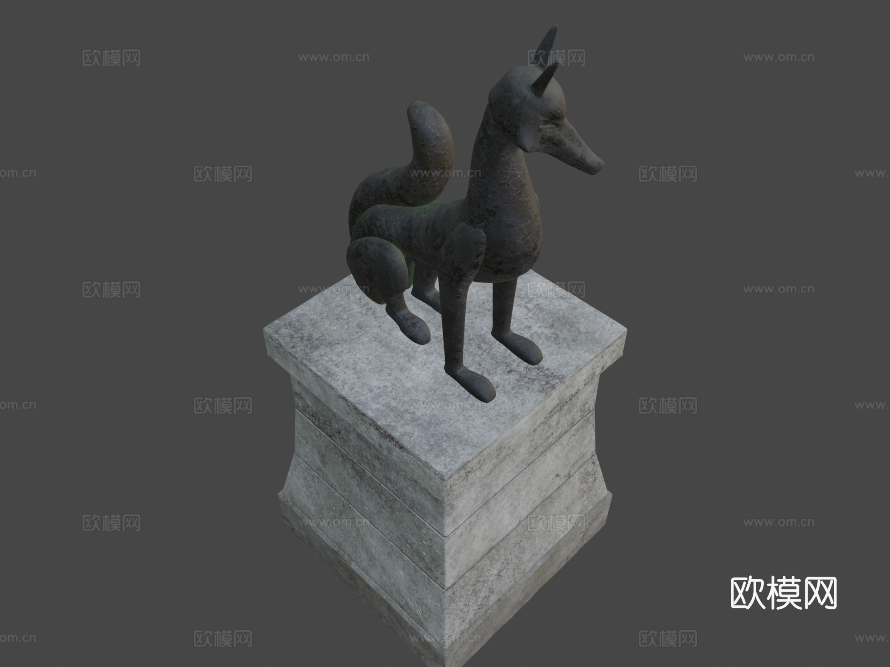 狐神社雕像3d模型