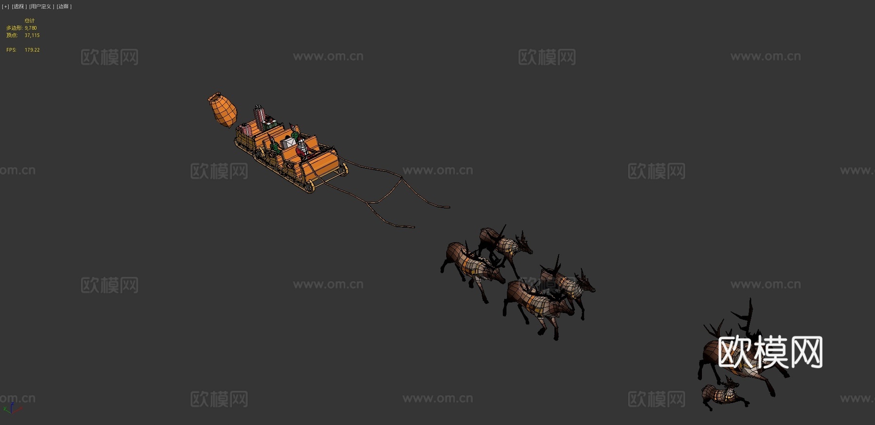 圣诞雪橇 - 制作中3d模型3d模型