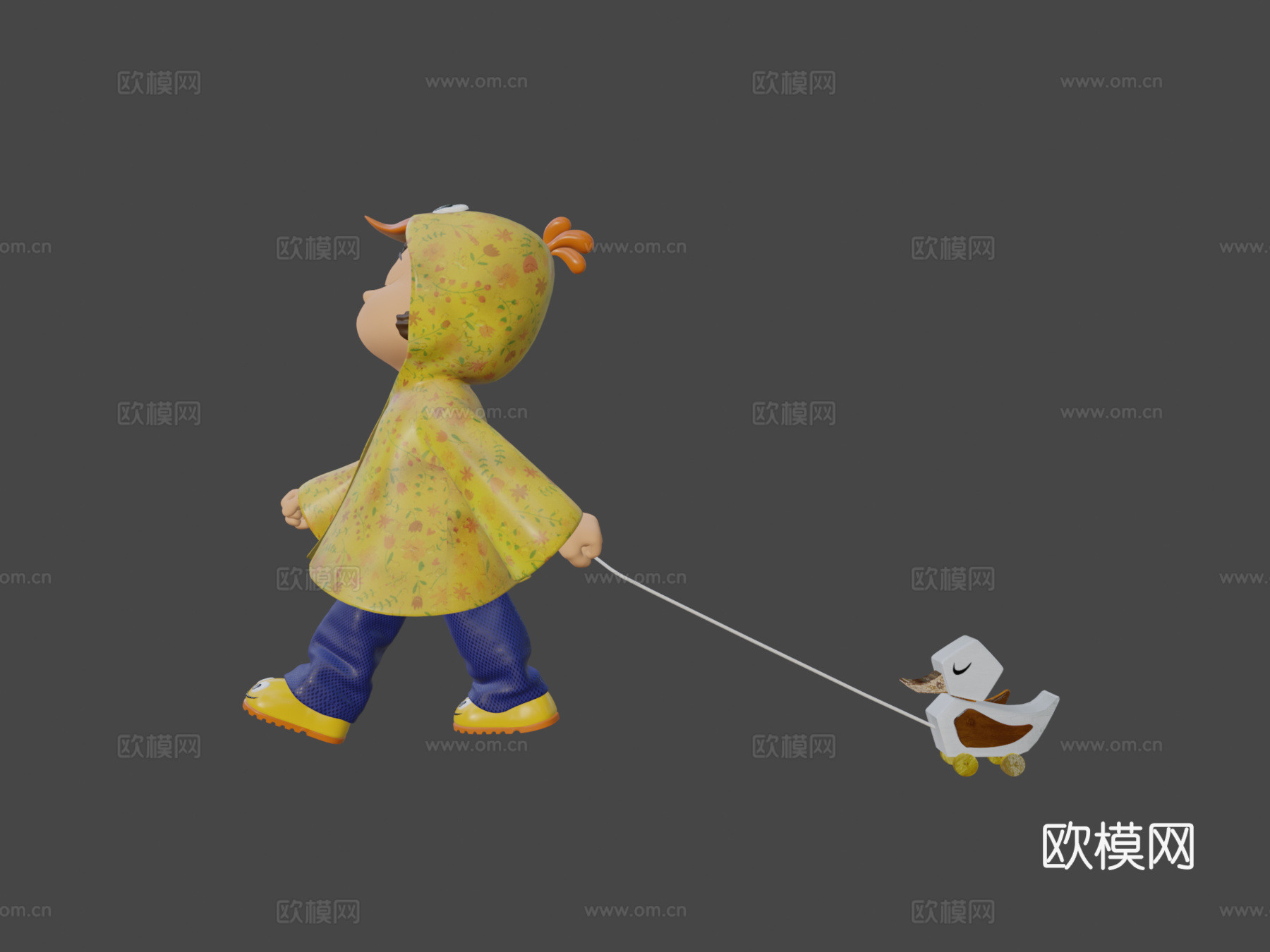 鸭子跟随姿态3d模型