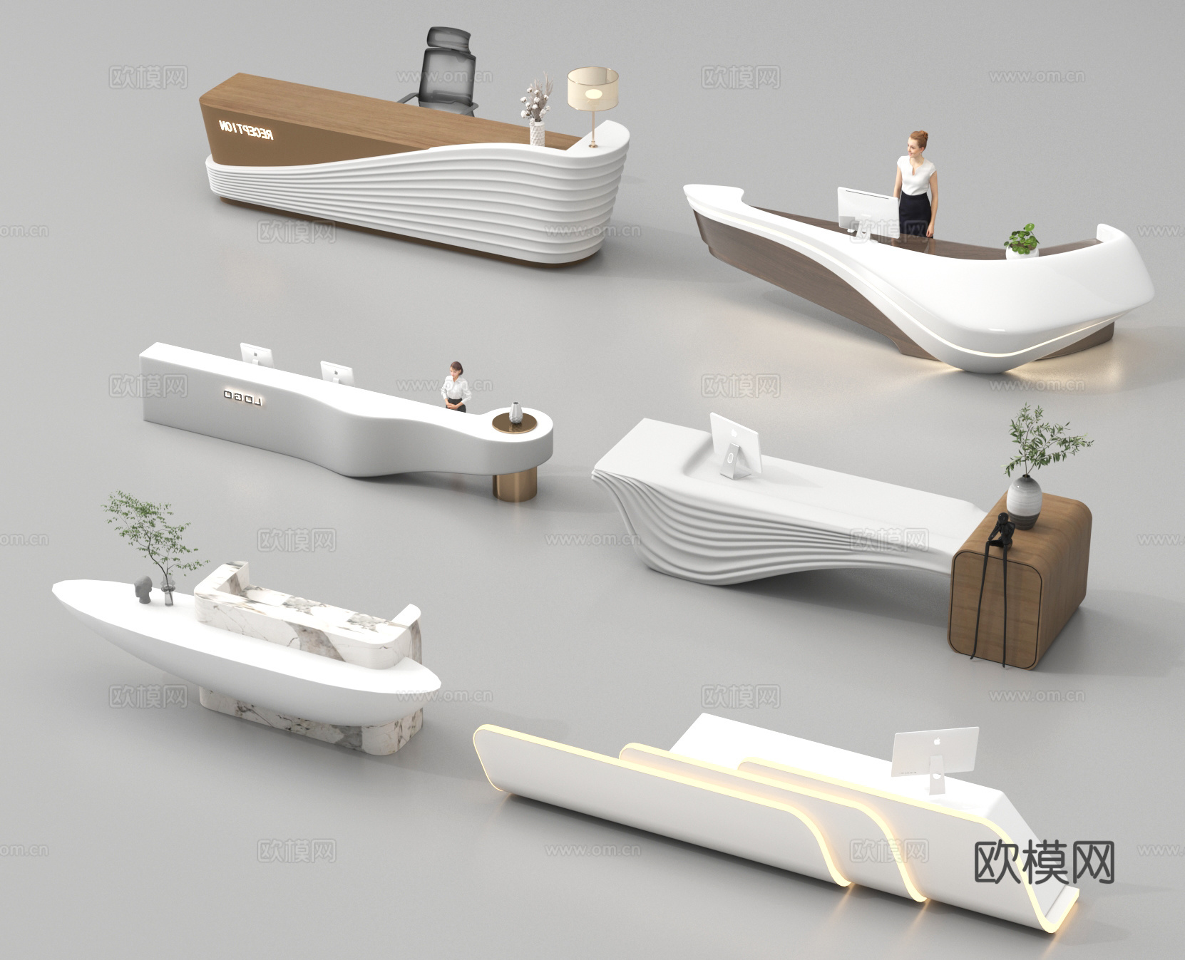 前台 接待台 服务台 咨询台3d模型