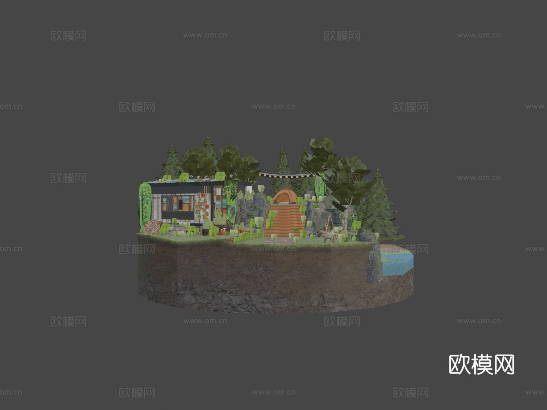 生态场景立体模型3d模型