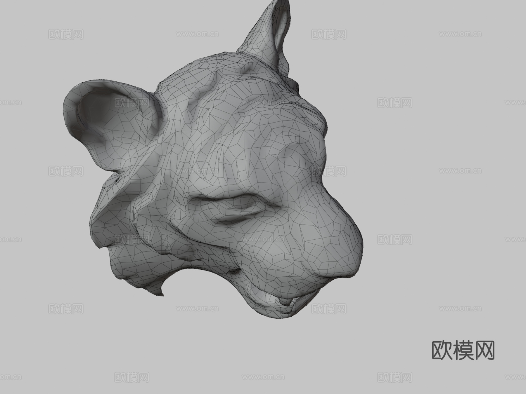 风格化虎头3d模型