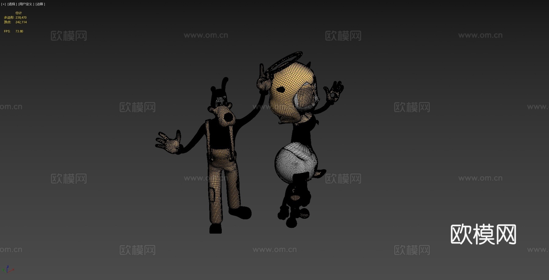 (班迪与墨水机器)-班迪与帮派模型3d模型