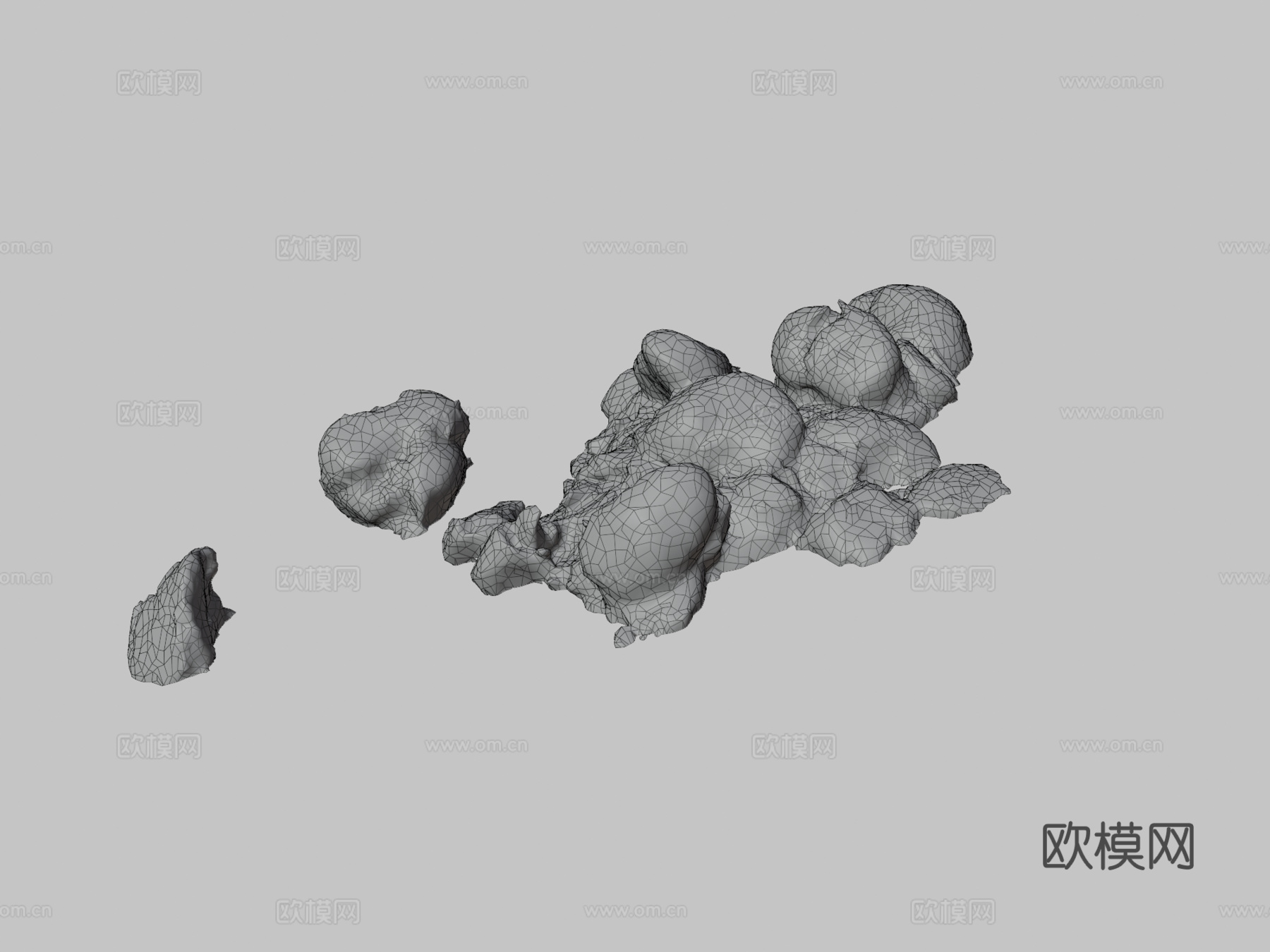 马粪堆扫描3d模型