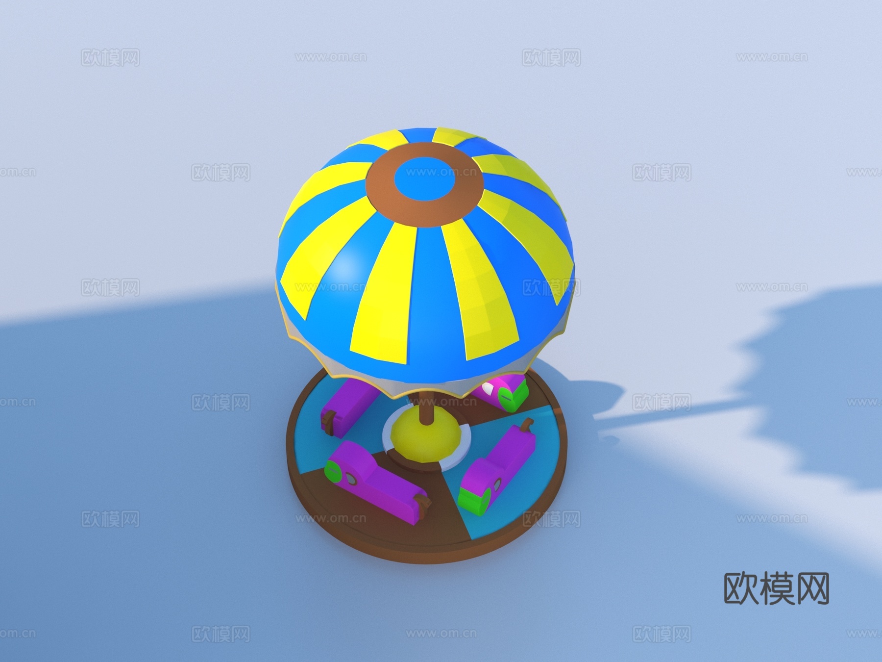 卡通玩具 儿童乐园转转乐 旋转木马3d模型