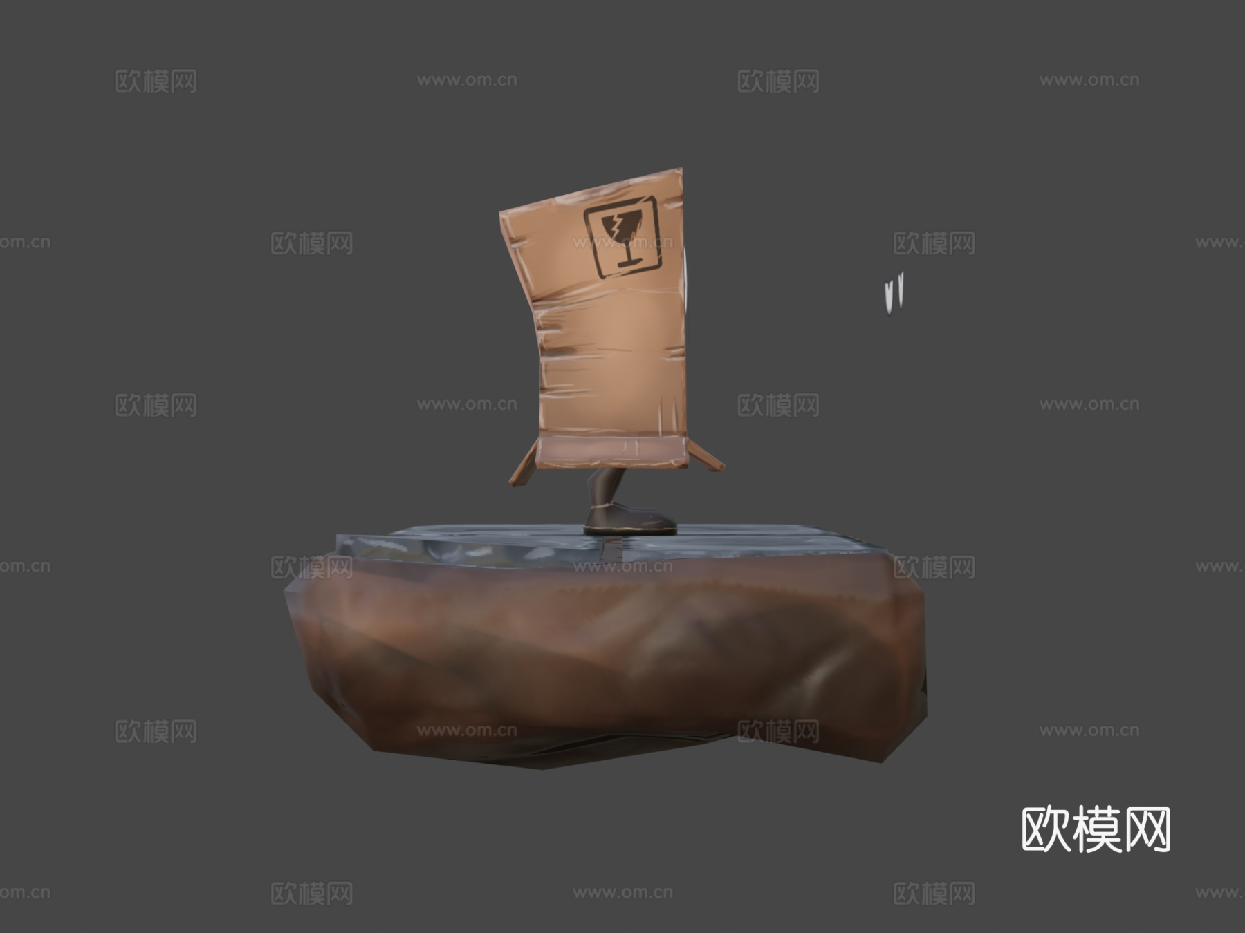 纸盒人-3D角色模型3d模型