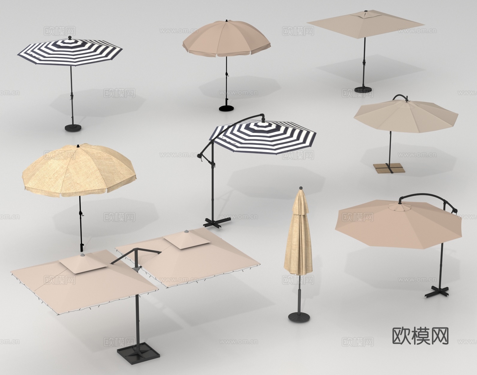 落地雨伞 遮阳伞3d模型