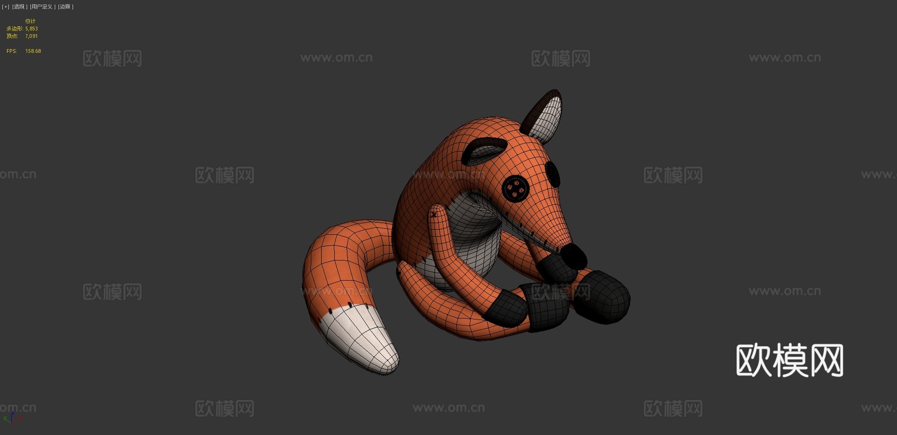 狐狸毛绒玩具3d模型3d模型