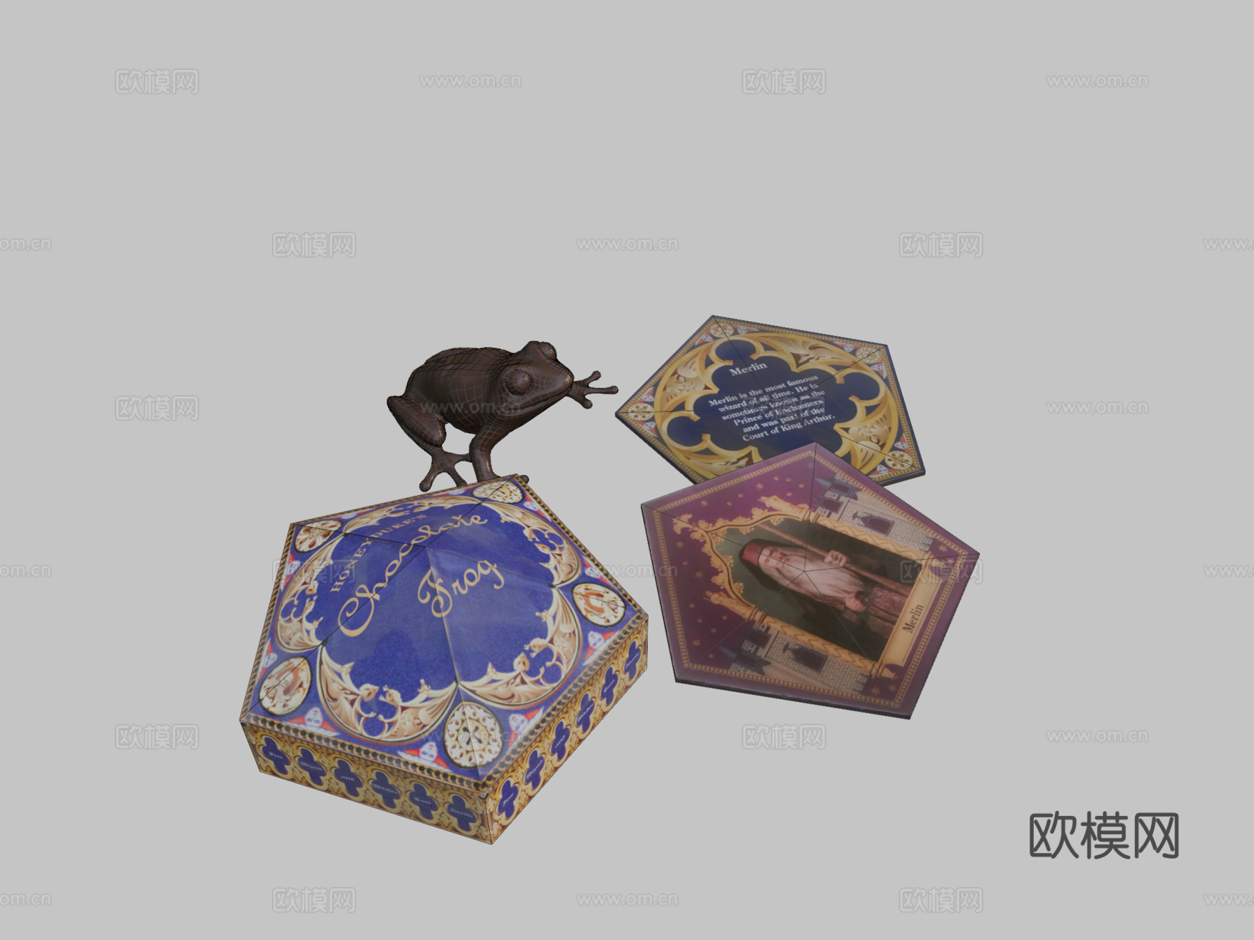 哈利波特巧克力蛙盒卡3d模型