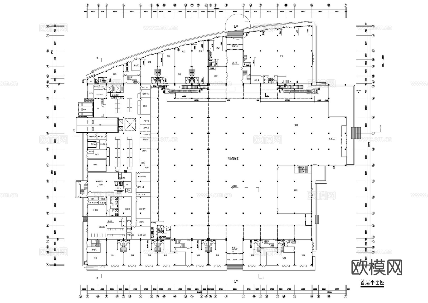 两层超市平面图cad施工图
