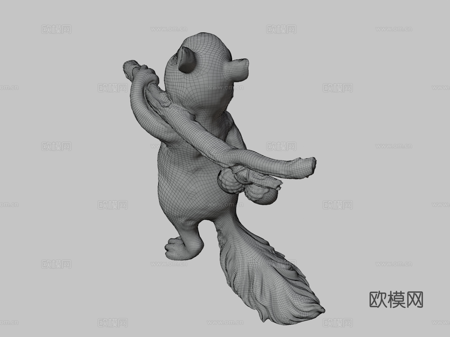 松鼠与橡果雕像-Metashape应用3d模型