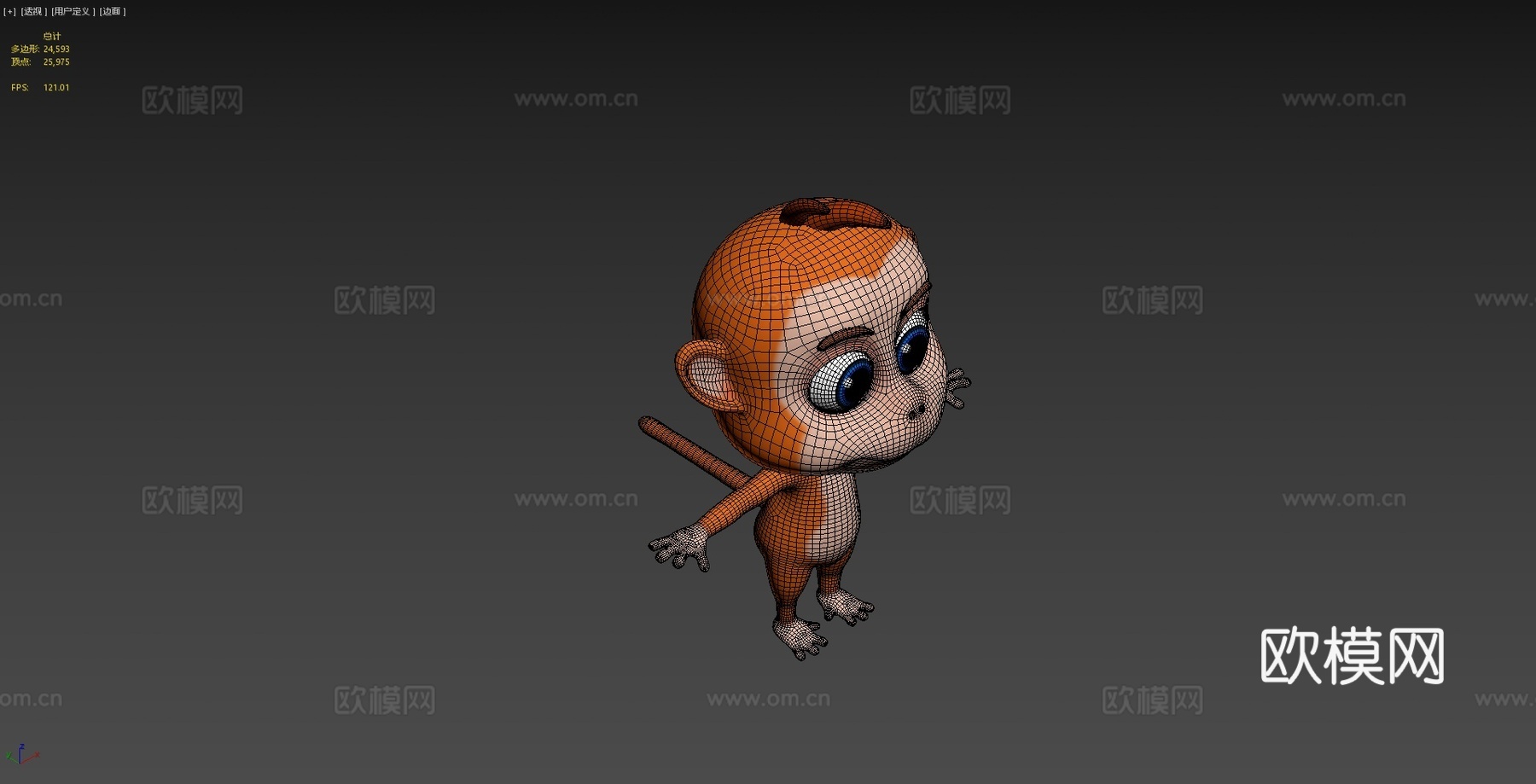 资产 - 卡通 - 动物 - 猴子 - 绑定3D3d模型