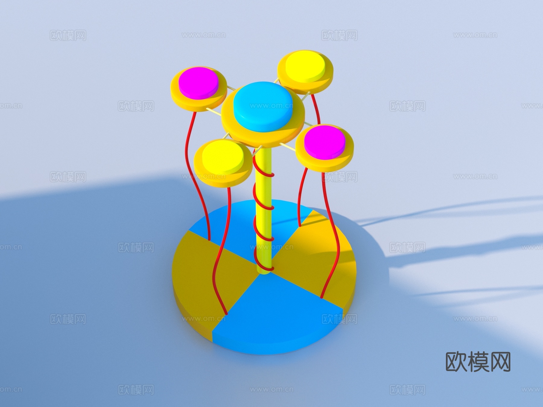 卡通玩具 儿童乐园转转乐 旋转木马3d模型
