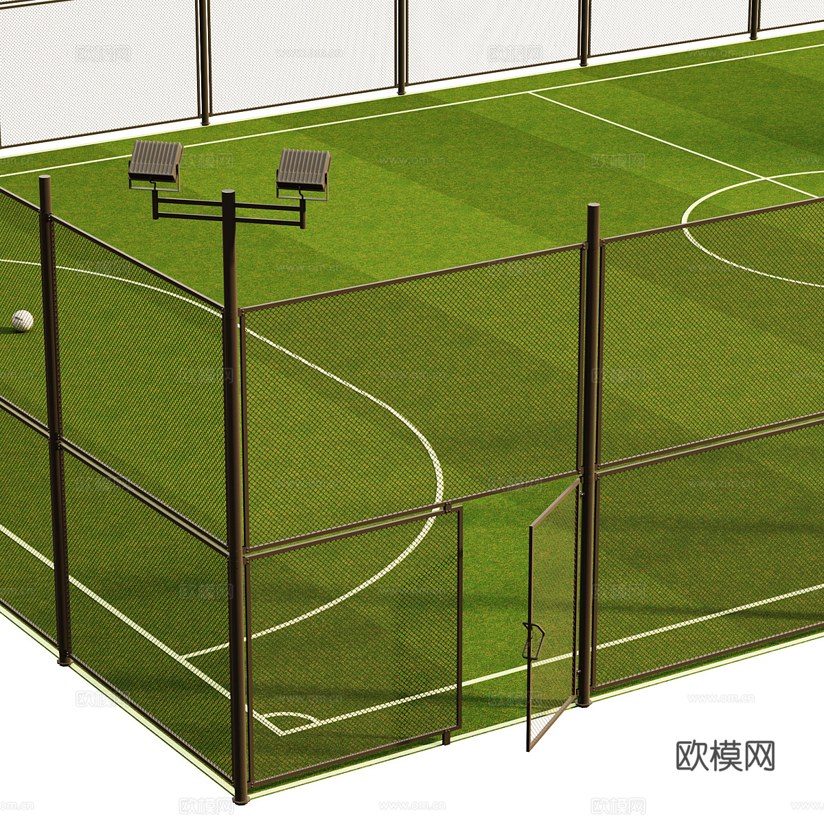 现代迷你足球场3d模型