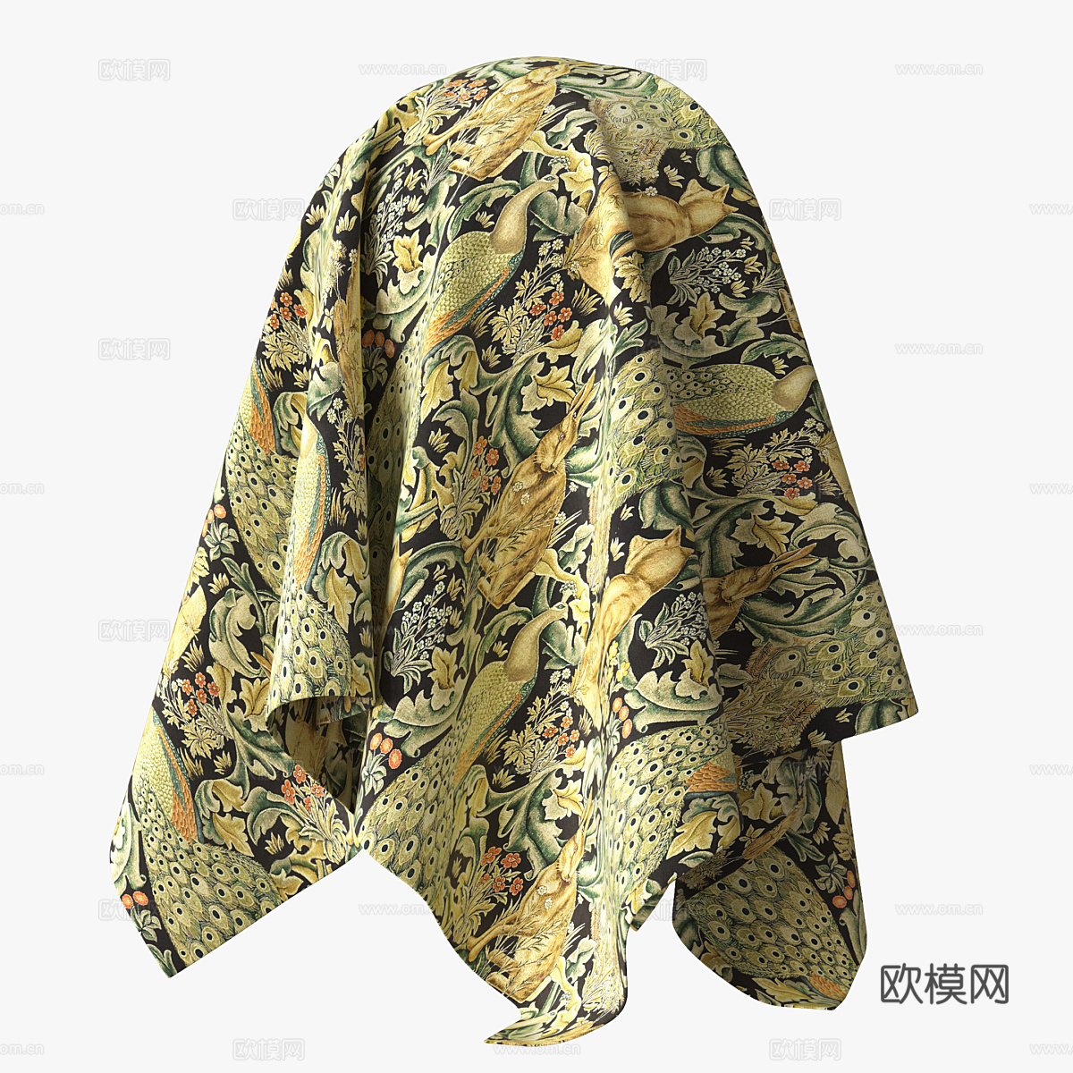 法式轻奢无缝绸缎面料3d模型