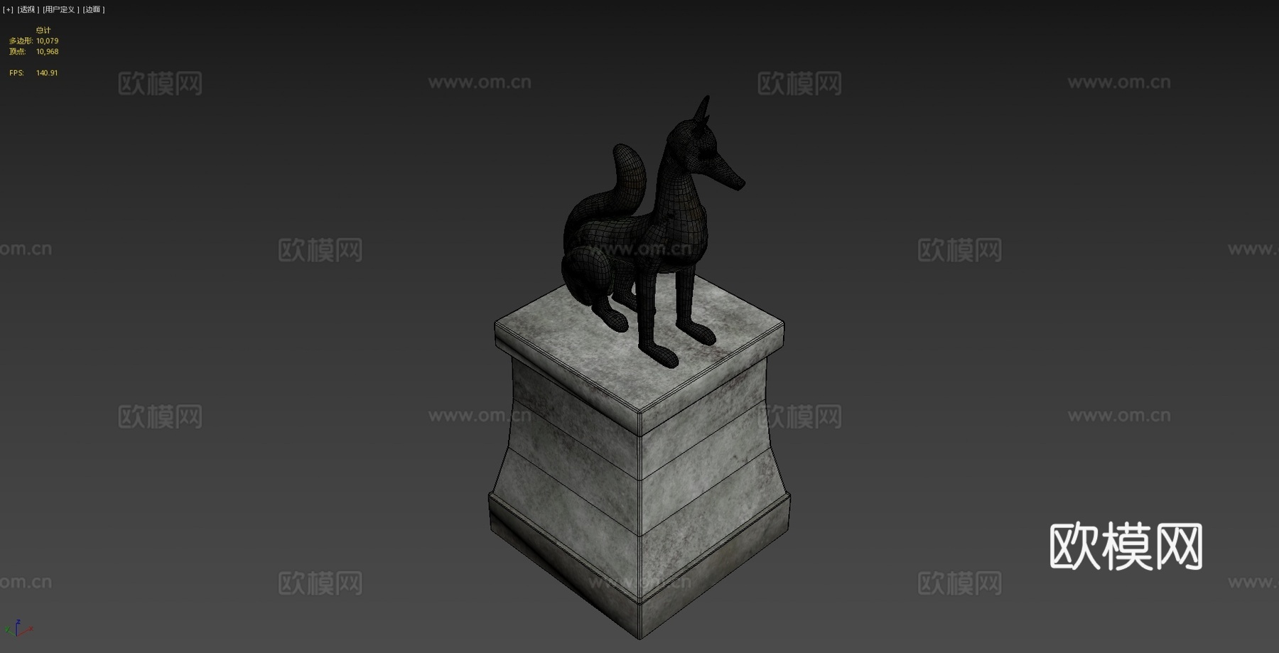 狐神社雕像3d模型