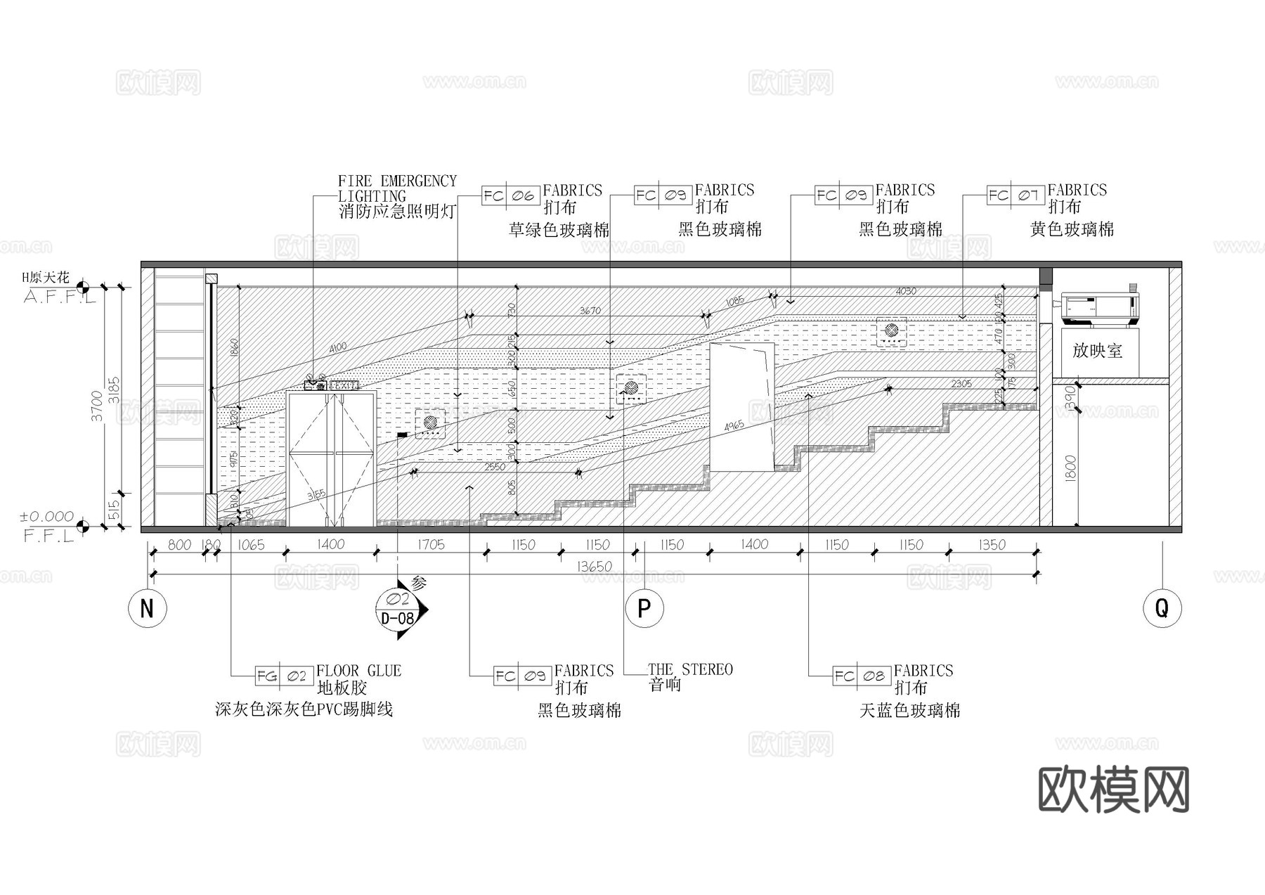 长沙3套影厅施工图cad施工图