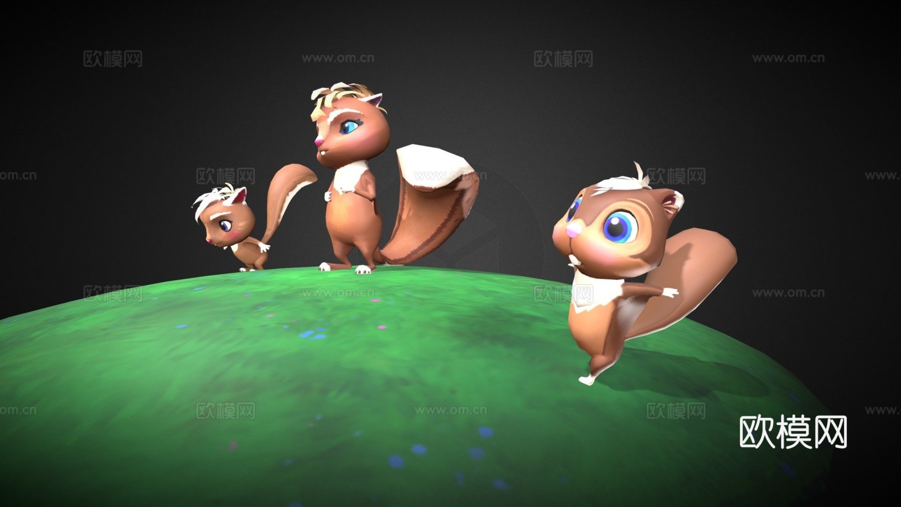 松鼠动画包3d模型