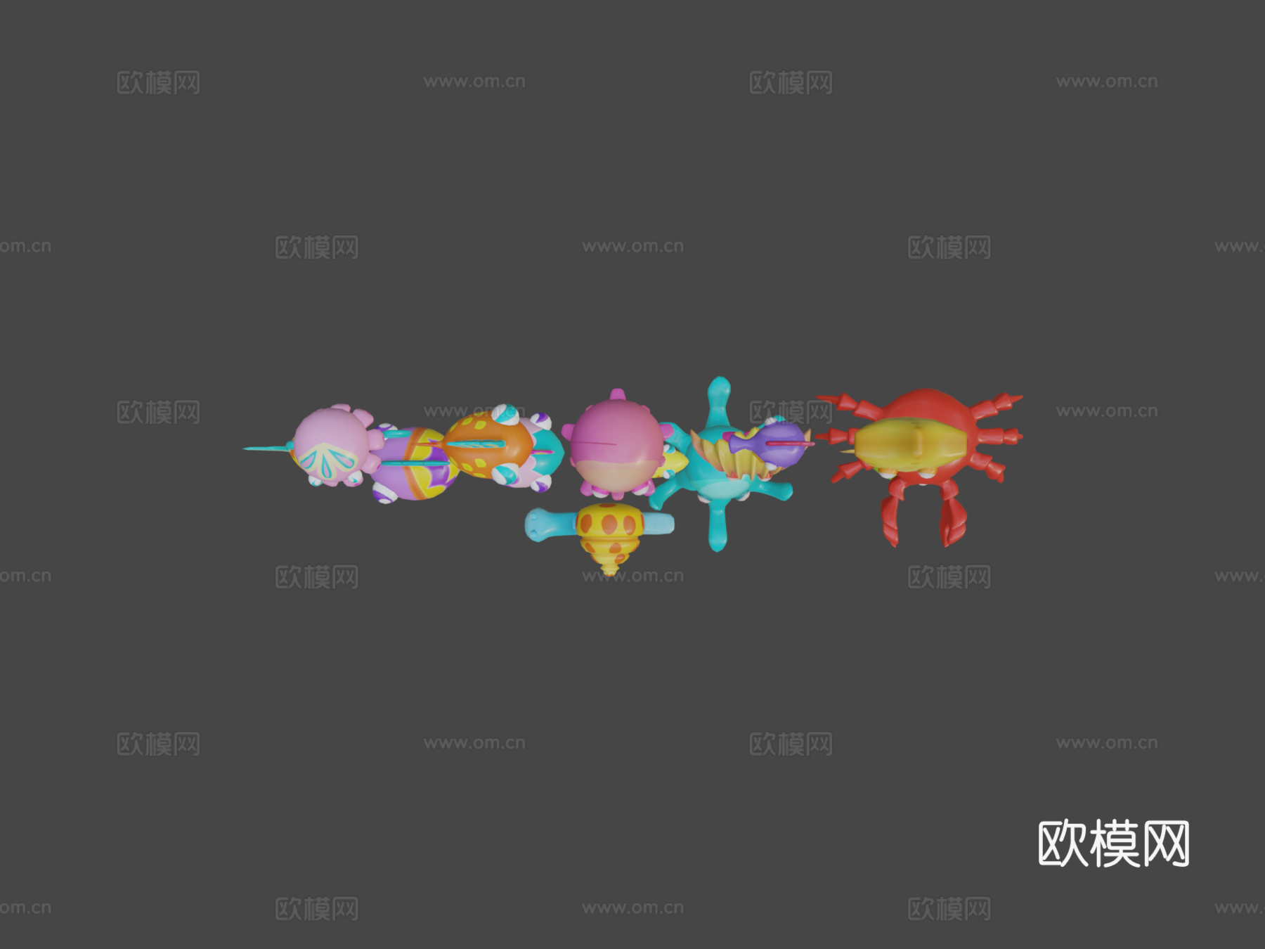 卡通鱼33d模型