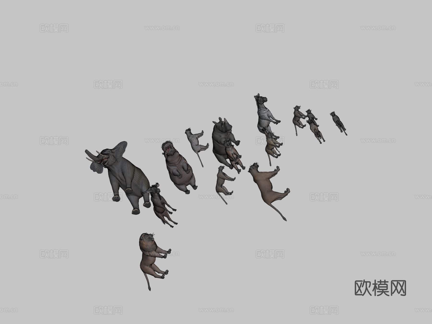非洲动物包3d模型